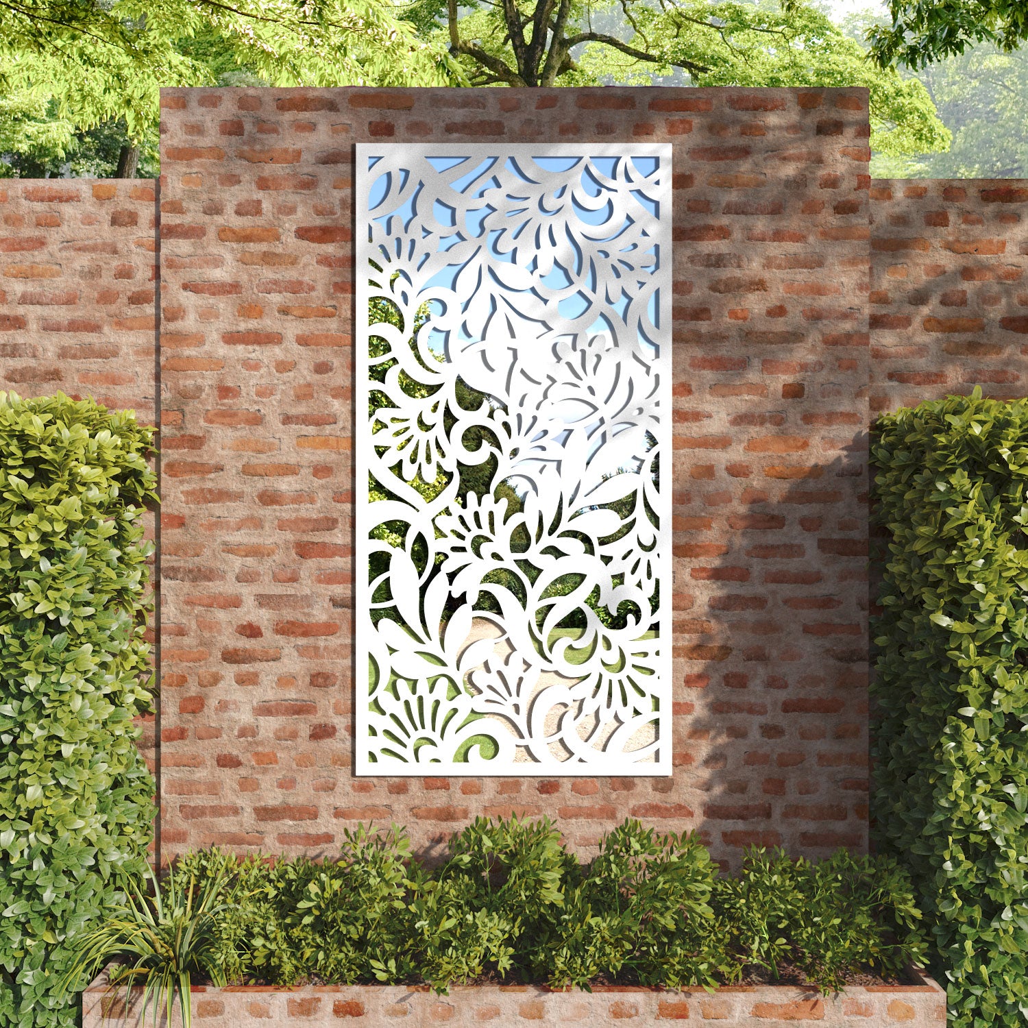 Heritage outdoor decorative mirrored panel