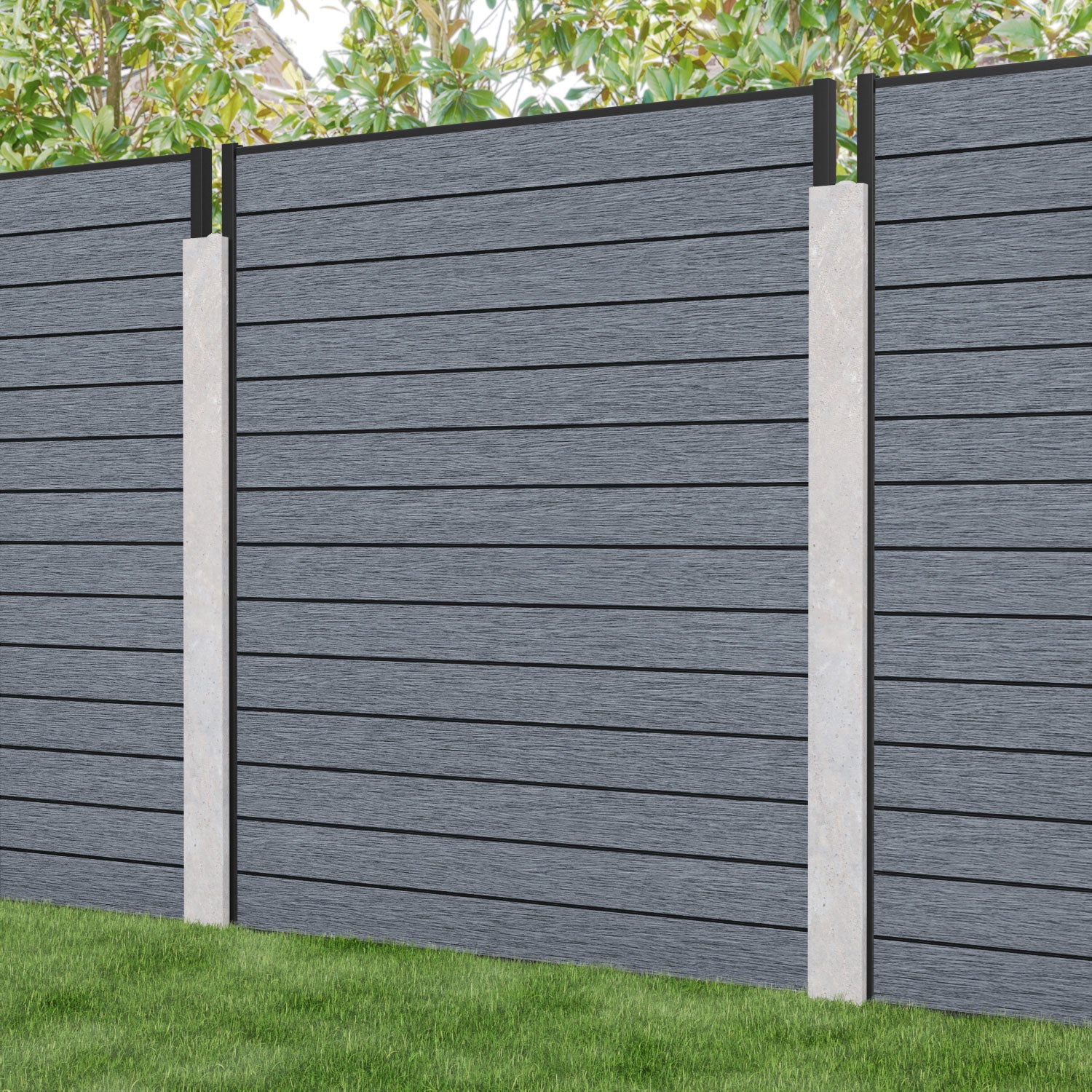 Fusion Fence Panel - Anthracite - for existing concrete posts