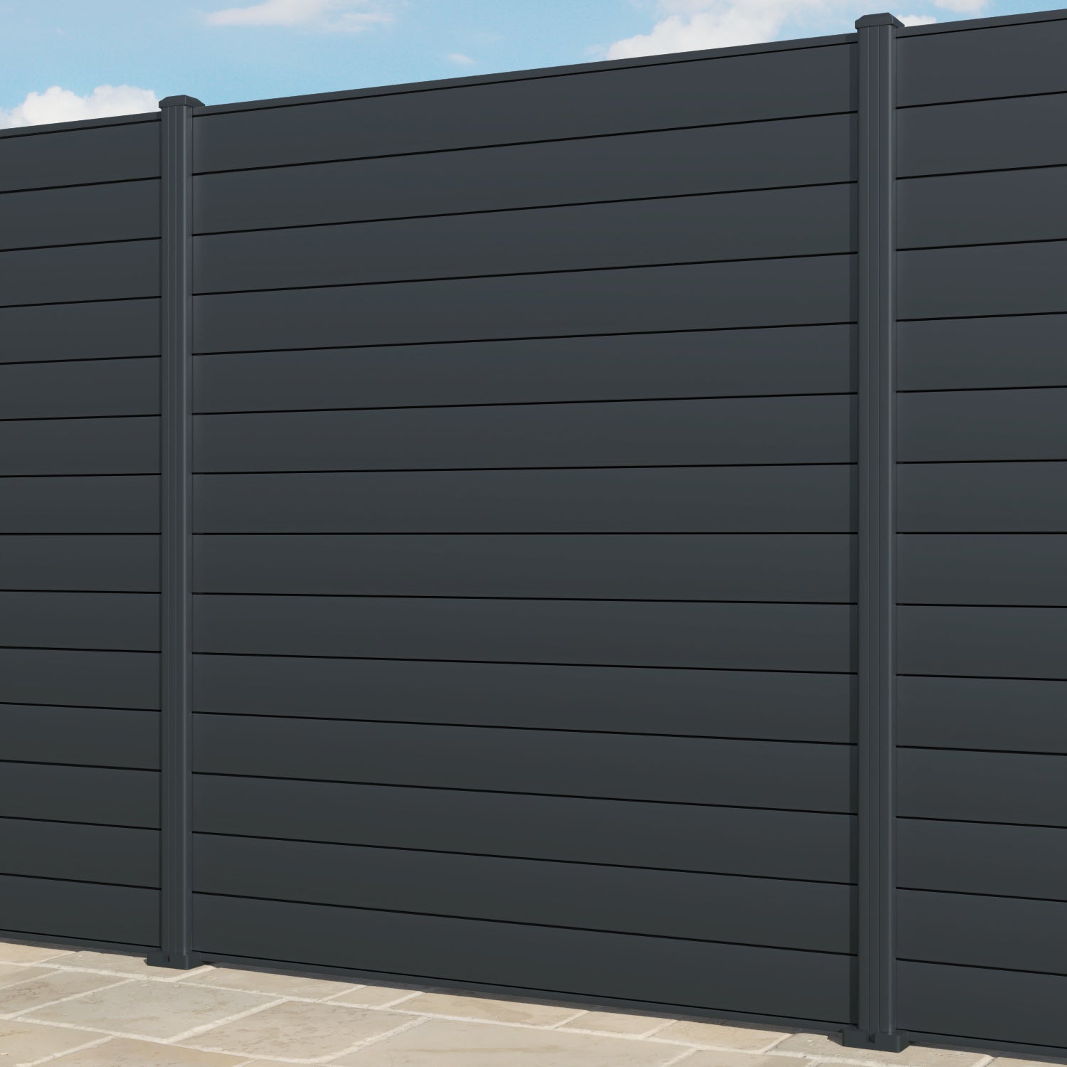 Gate Matching Aluminium Fence Panel - Anthracite - with our aluminium posts