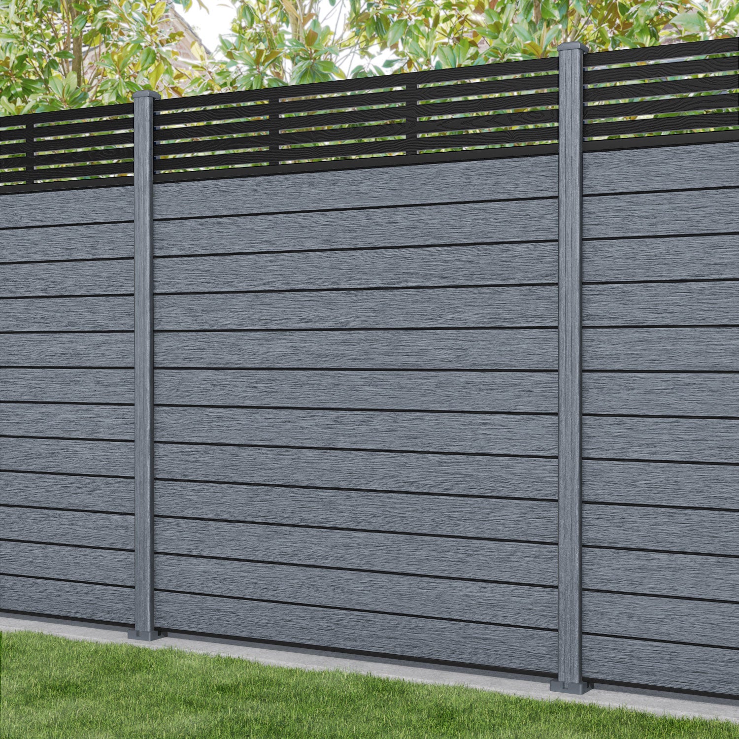 Fusion Aspen Fence Panel - Anthracite - with our composite posts