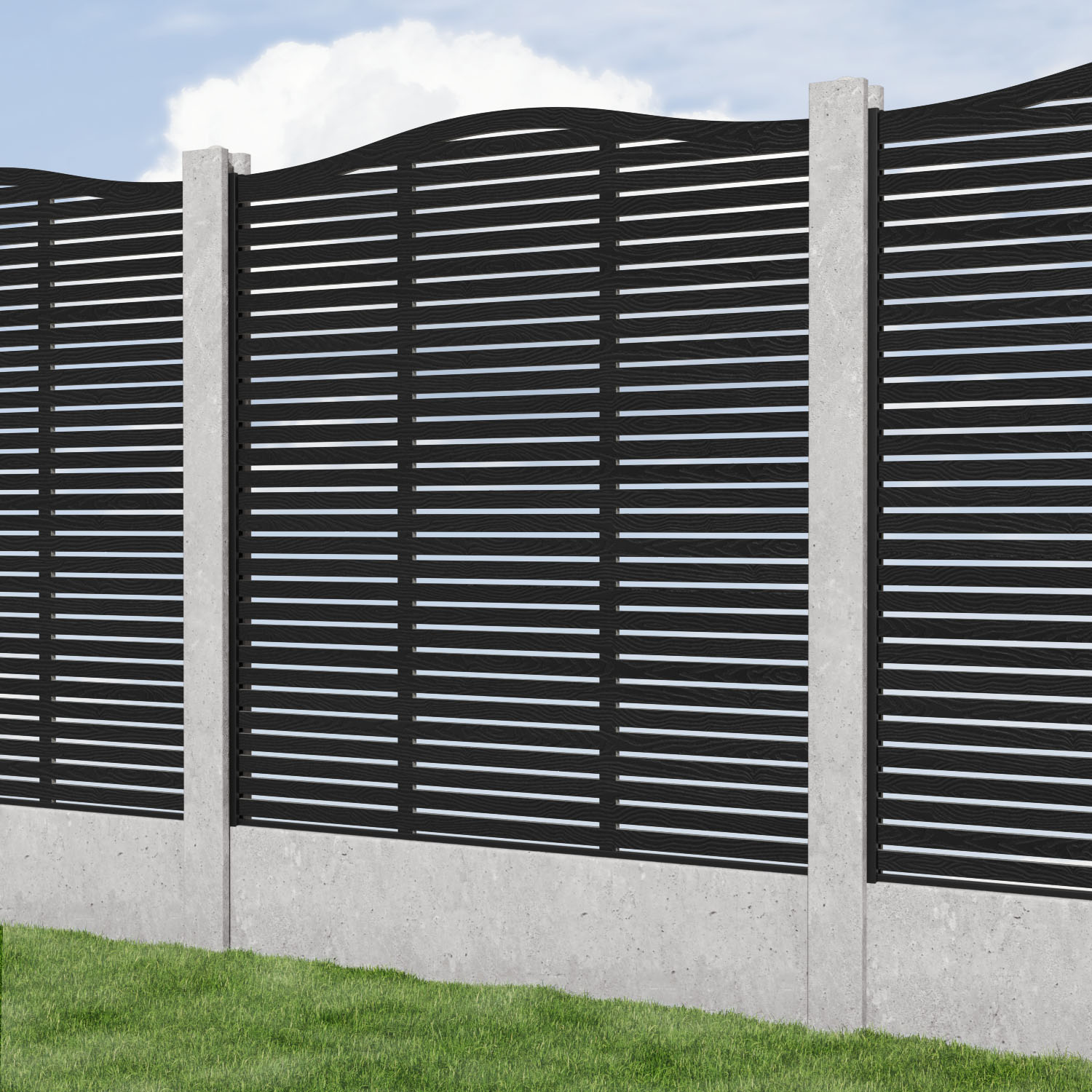Aspen Curved Top Composite Fence Panel - for existing concrete posts
