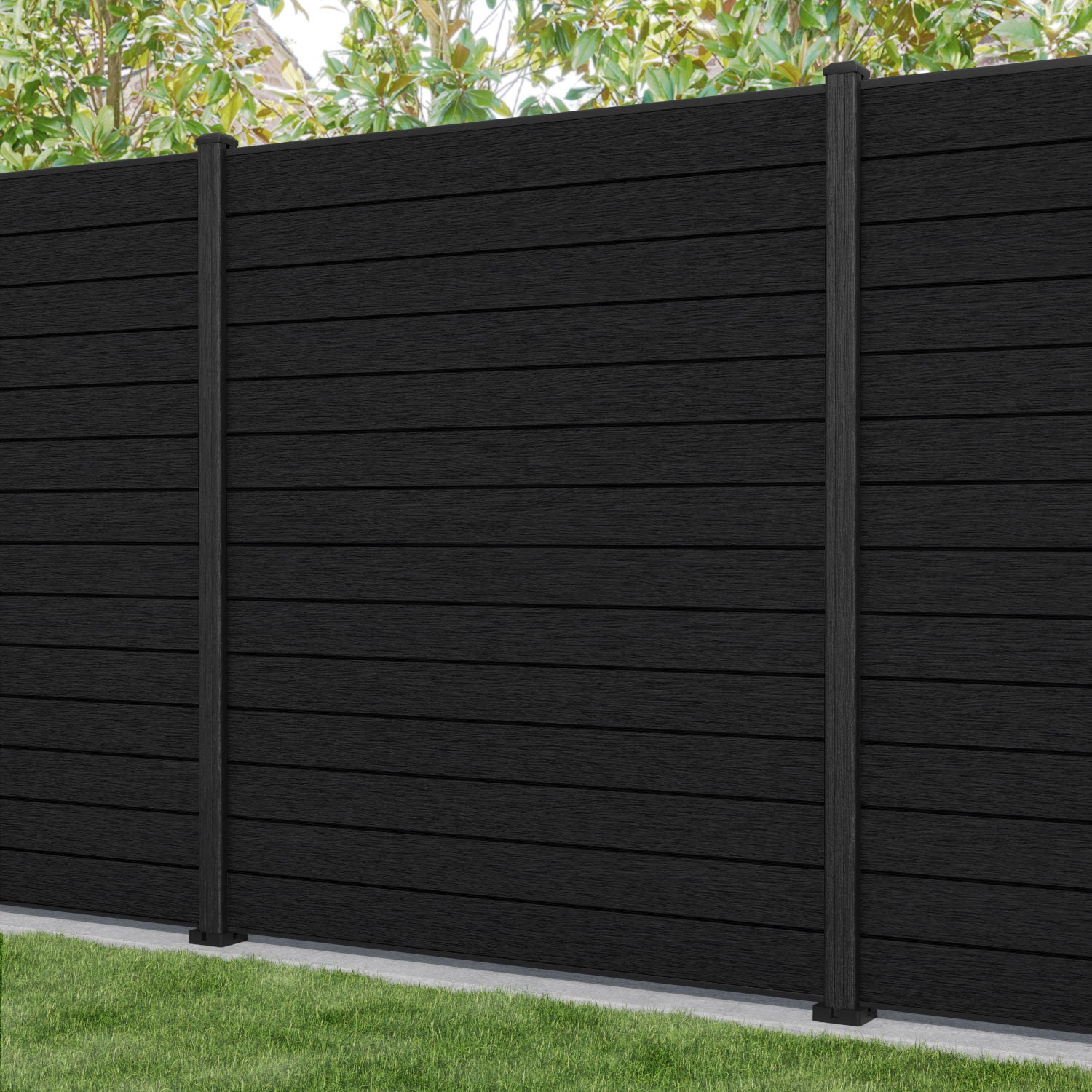 Fusion Fence Panel - Black - with our composite posts