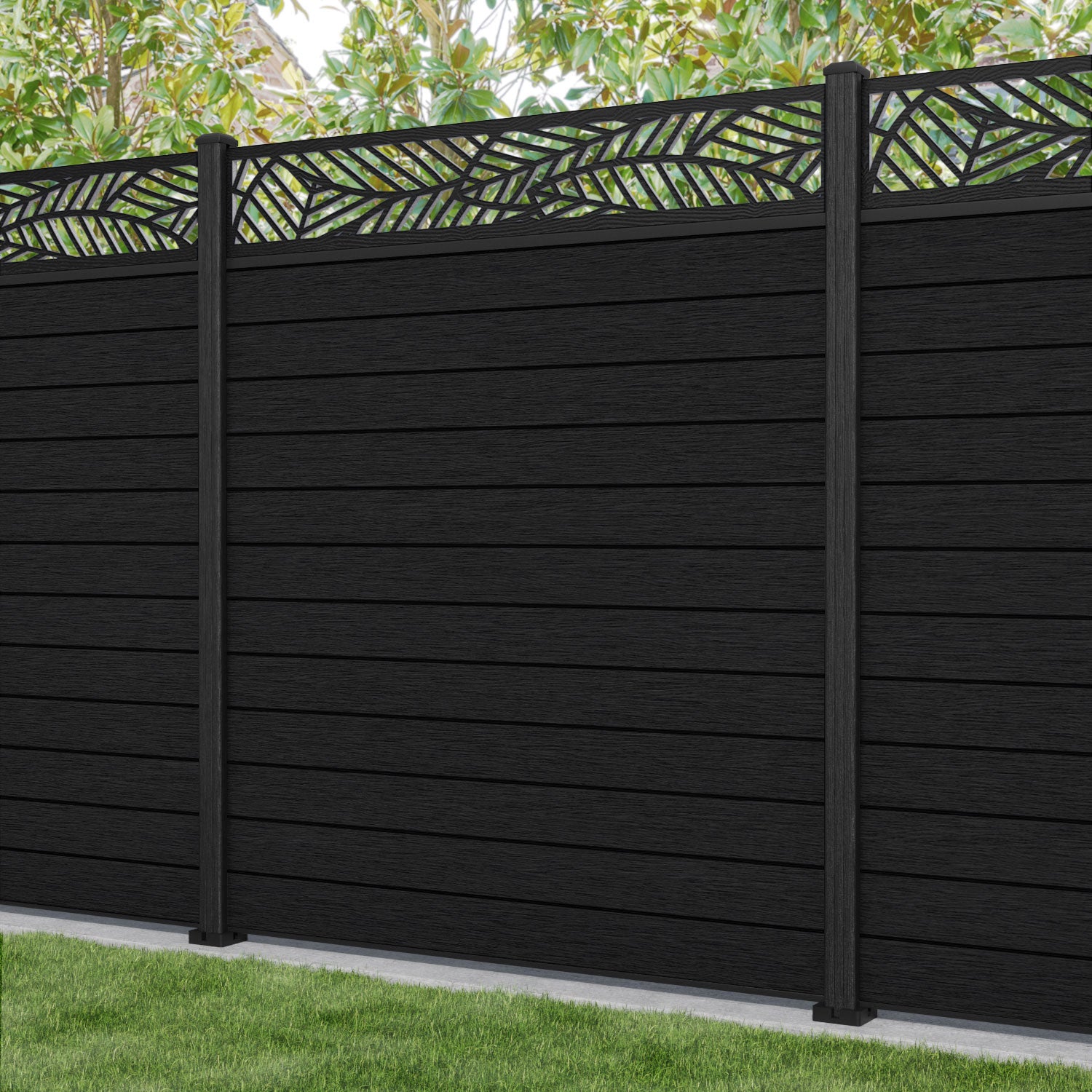 Fusion Habitat Fence Panel - Black - with our composite posts