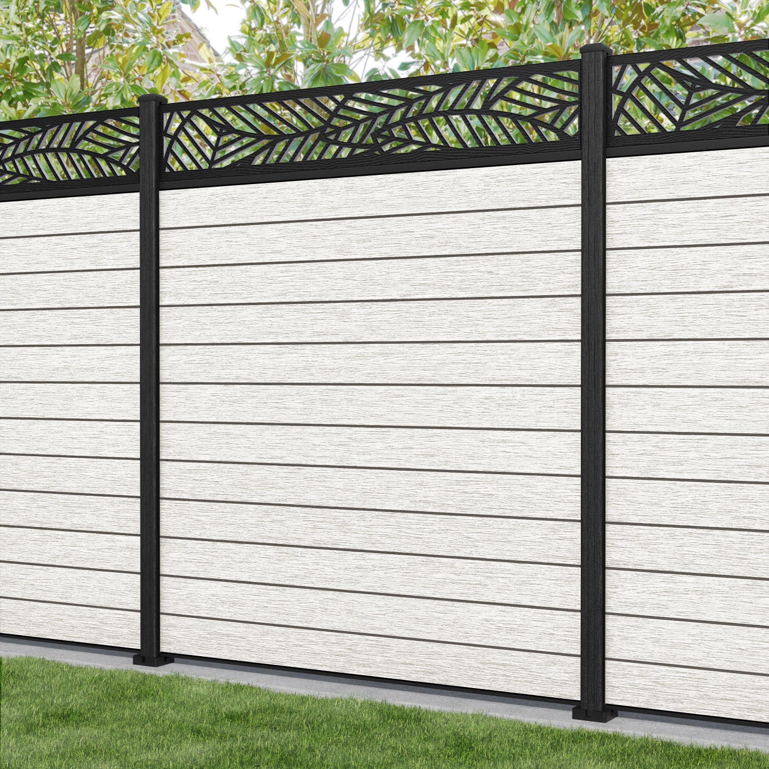 Fusion Habitat Fence Panel - Light Stone - with our composite posts