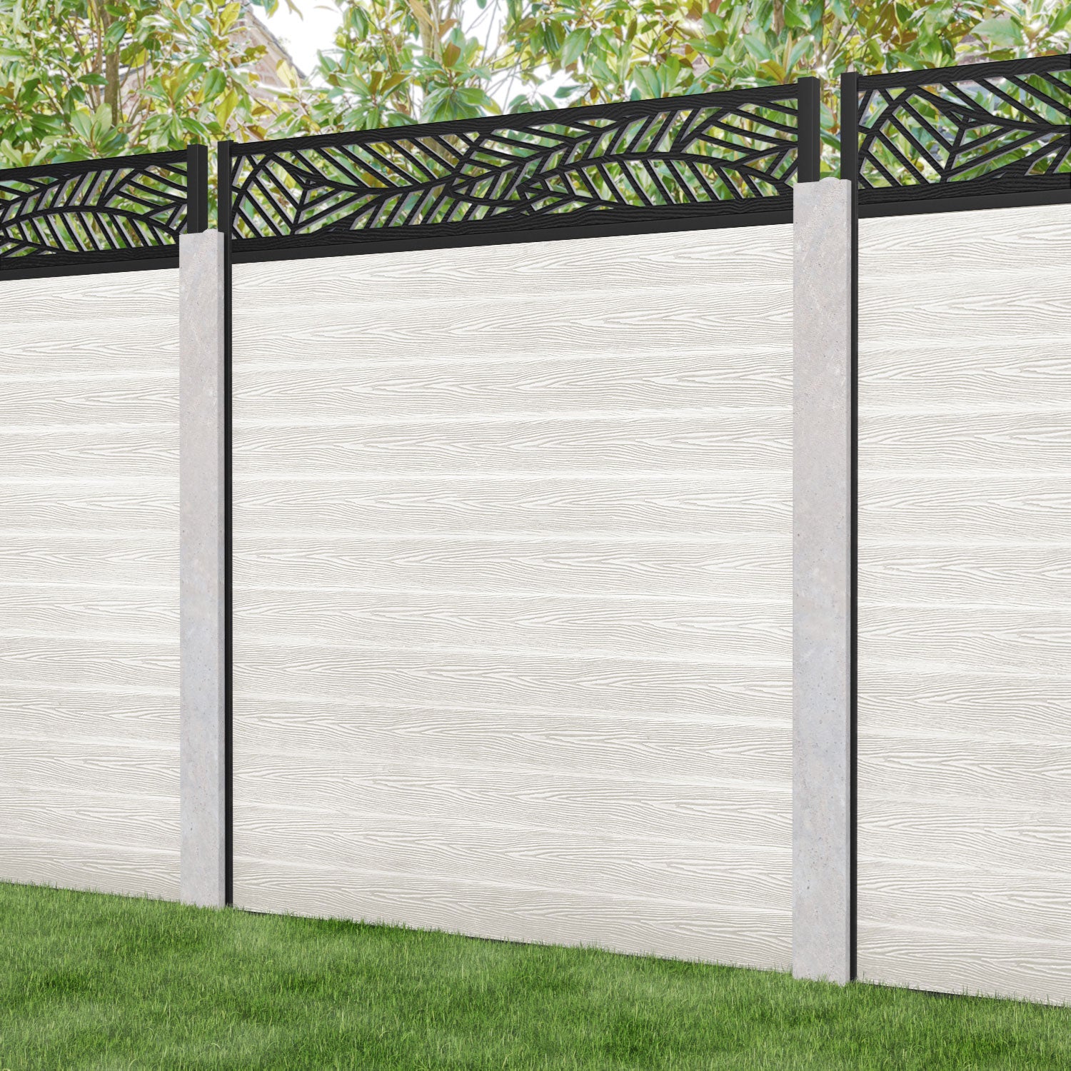 Classic Habitat Fence Panel - Light Stone - for existing concrete posts