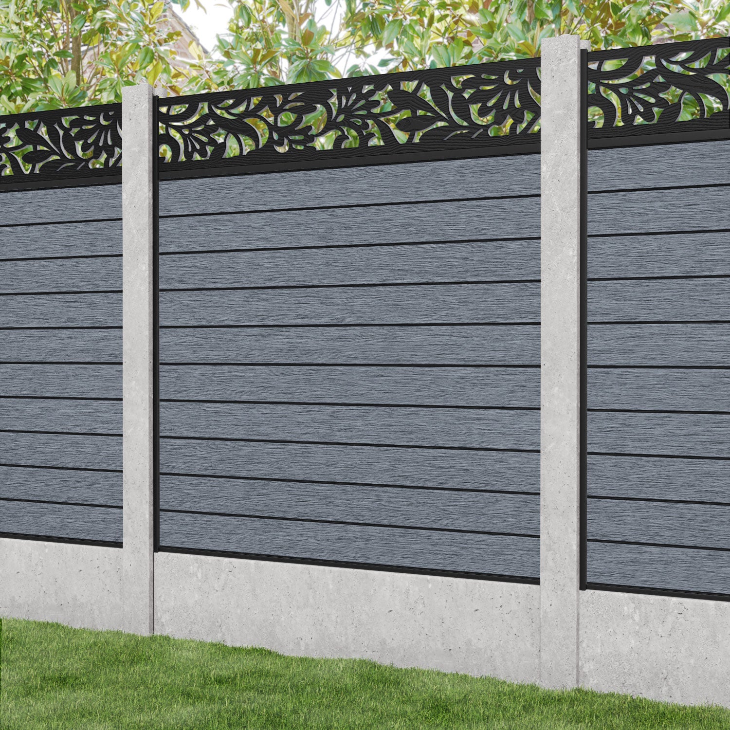 Fusion Heritage Fence Panel - Anthracite - for existing concrete posts