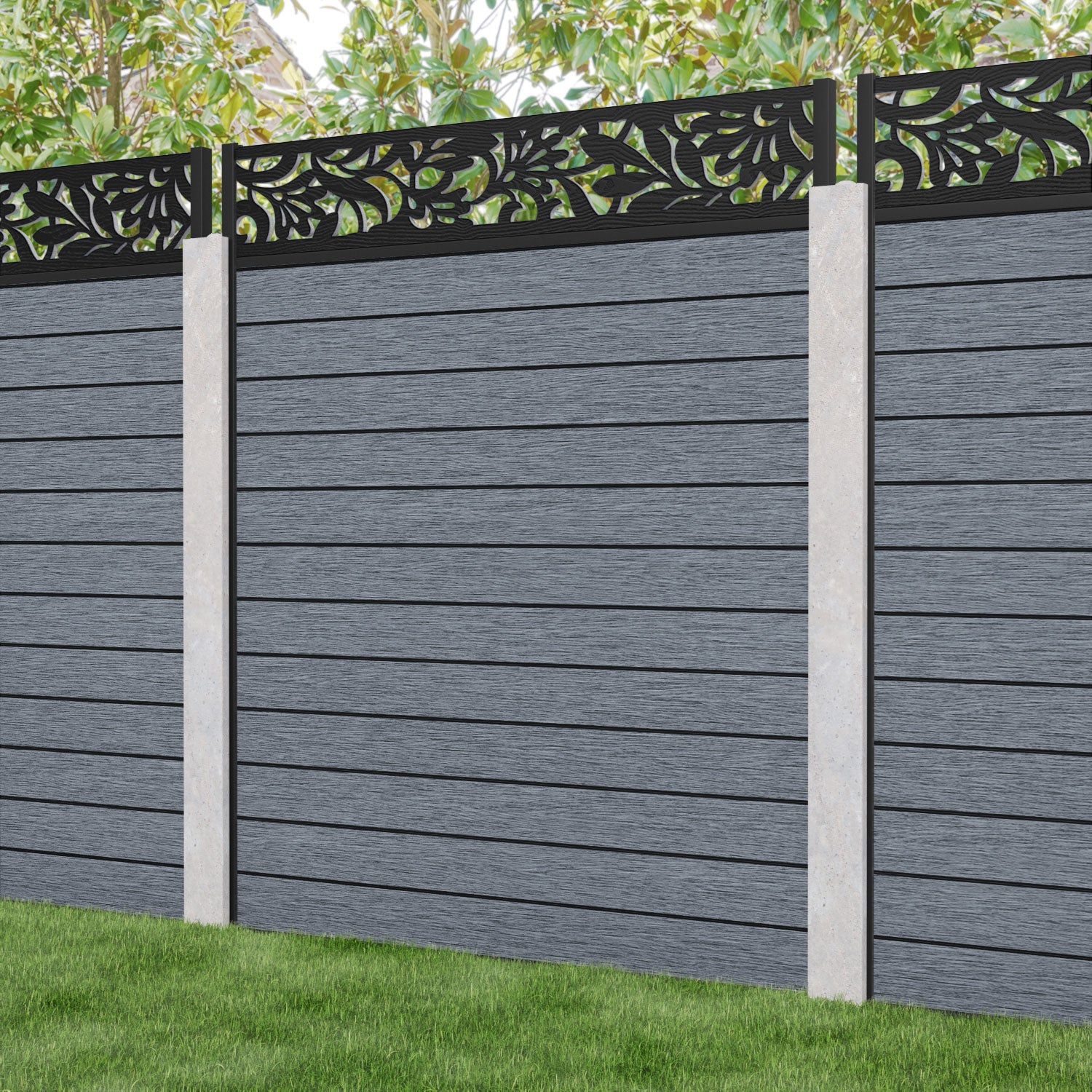 Fusion Heritage Fence Panel - Anthracite - for existing concrete posts