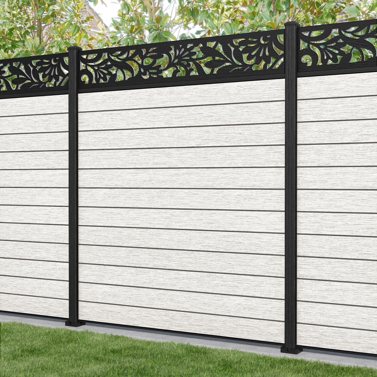 Fusion Heritage Fence Panel - Light Stone - with our composite posts