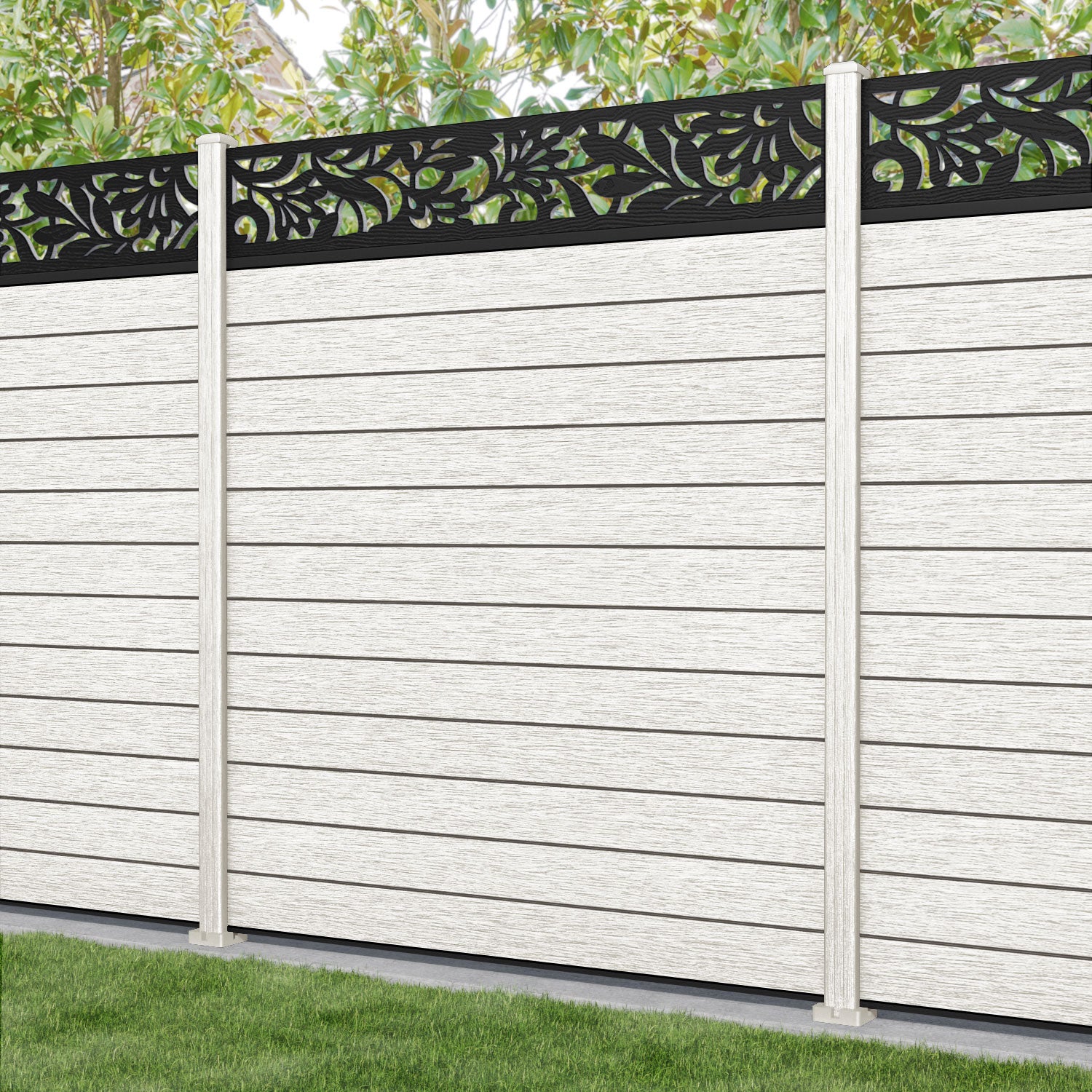 Fusion Heritage Fence Panel - Light Stone - with our composite posts