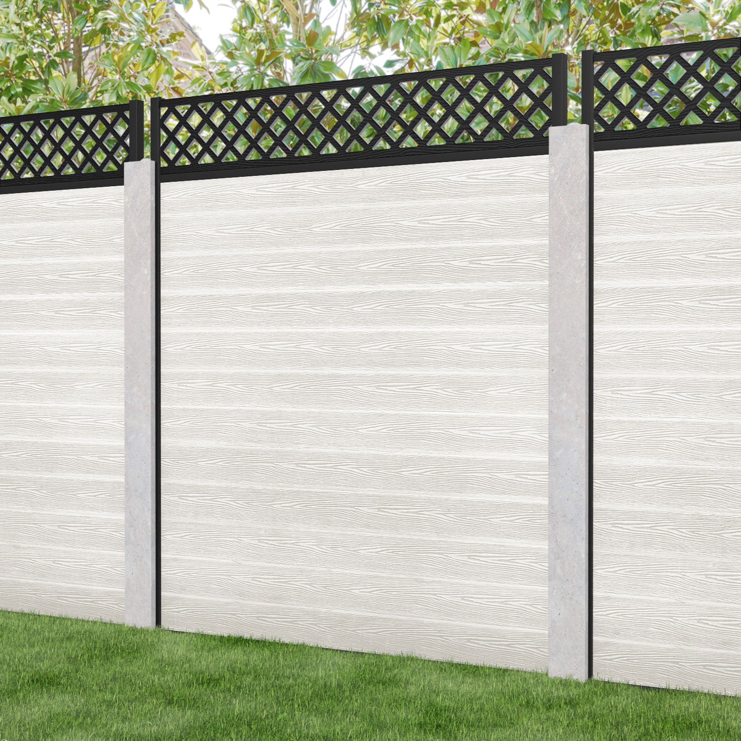 Classic Hive Fence Panel - Light Stone - for existing concrete posts