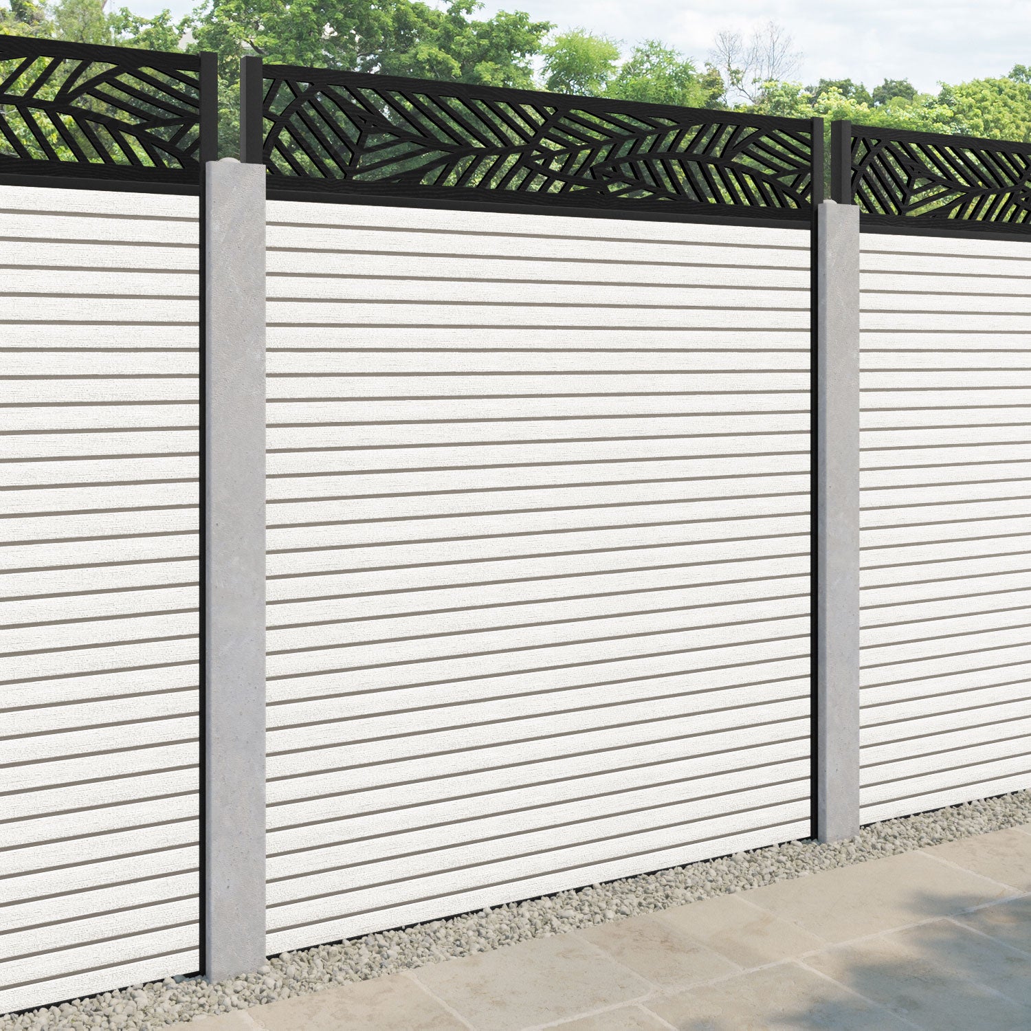 Hudson Habitat Fence Panel - Light Stone - for existing concrete posts