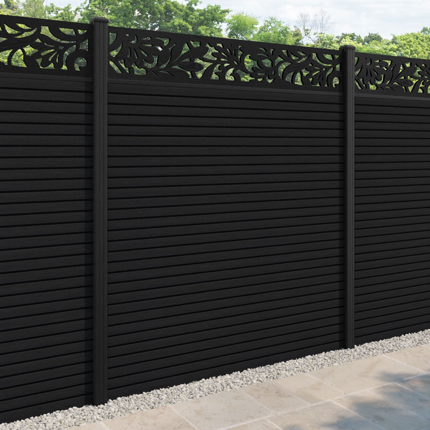 Hudson Heritage Fence Panel - Black - with our composite posts