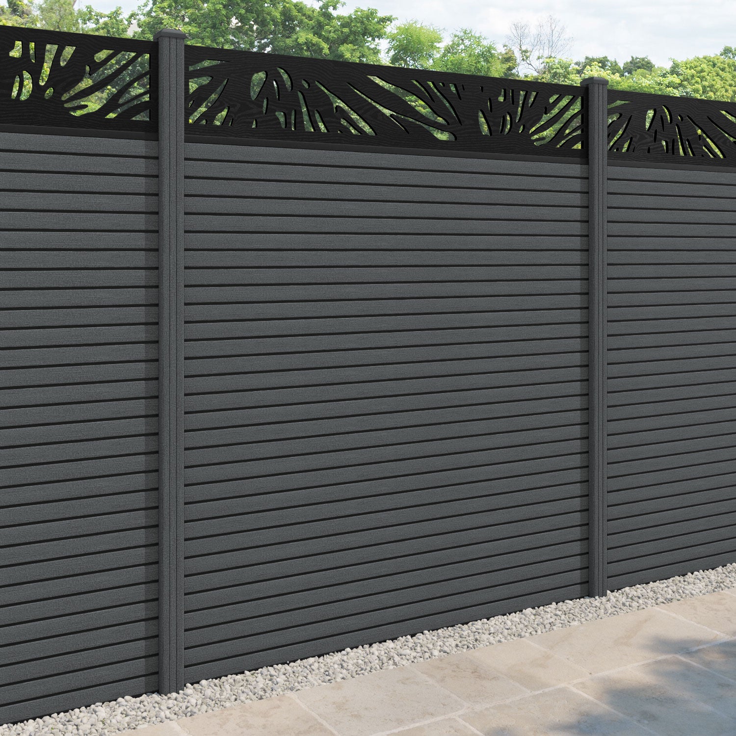 Hudson Poppy Fence Panel - Dark Grey - with our composite posts