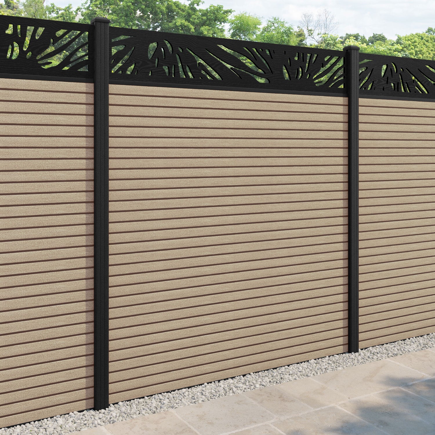 Hudson Poppy Fence Panel - Light Oak - with our composite posts