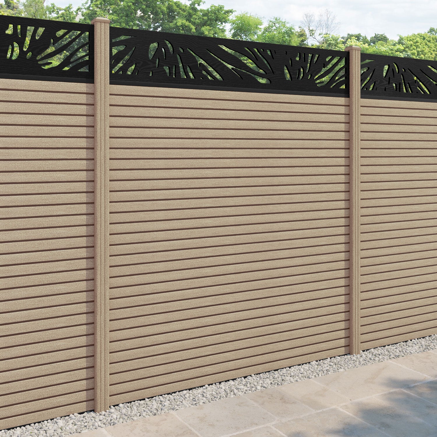 Hudson Poppy Fence Panel - Light Oak - with our composite posts