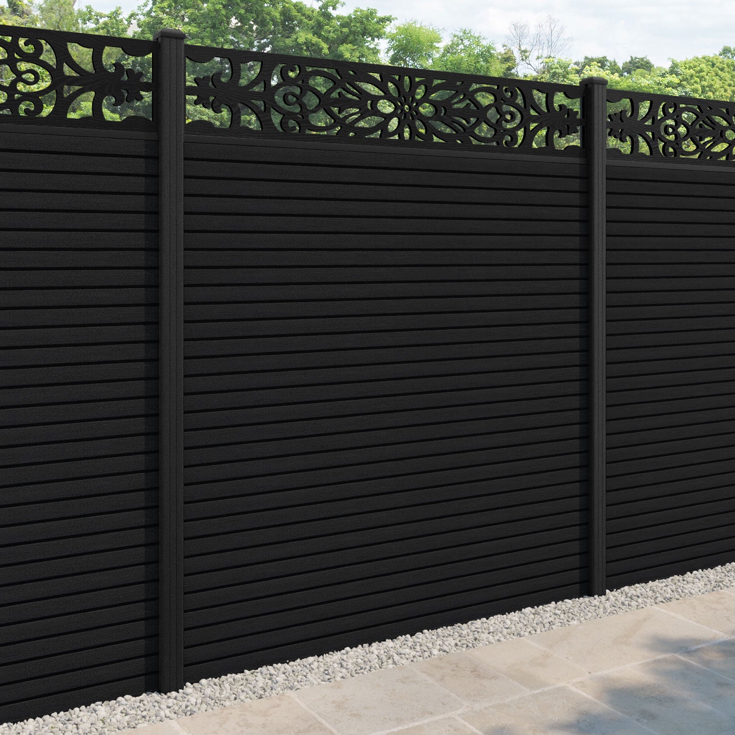 Hudson Windsor Fence Panel - Black - with our composite posts