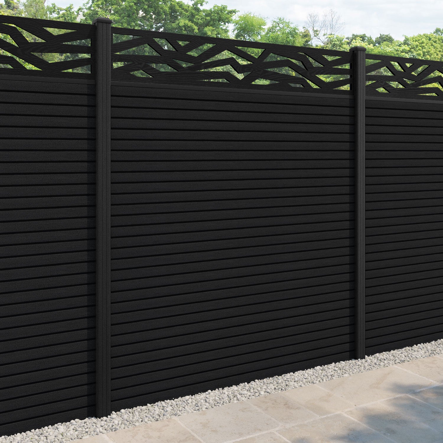 Hudson Zenith Fence Panel - Black - with our composite posts