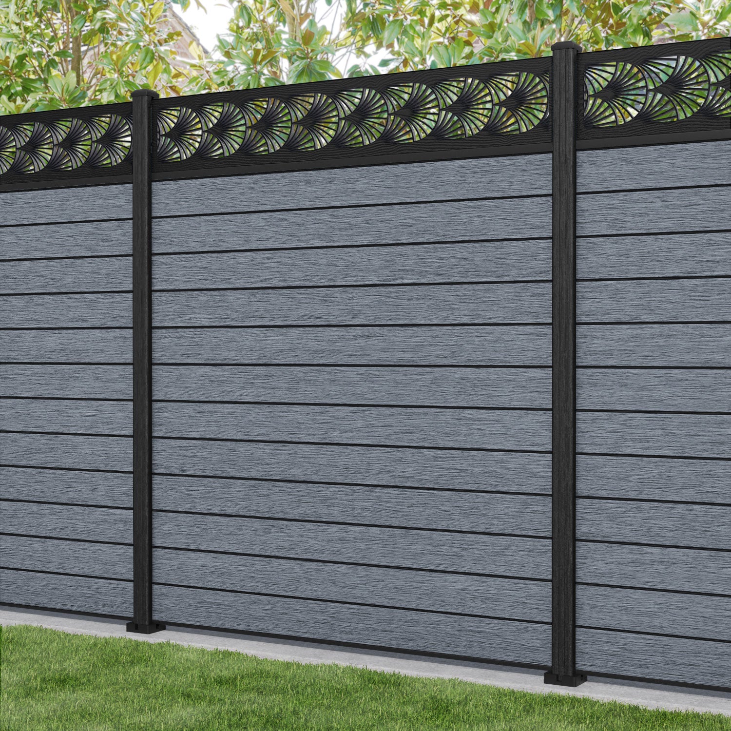 Fusion Laurel Fence Panel - Anthracite - with our composite posts