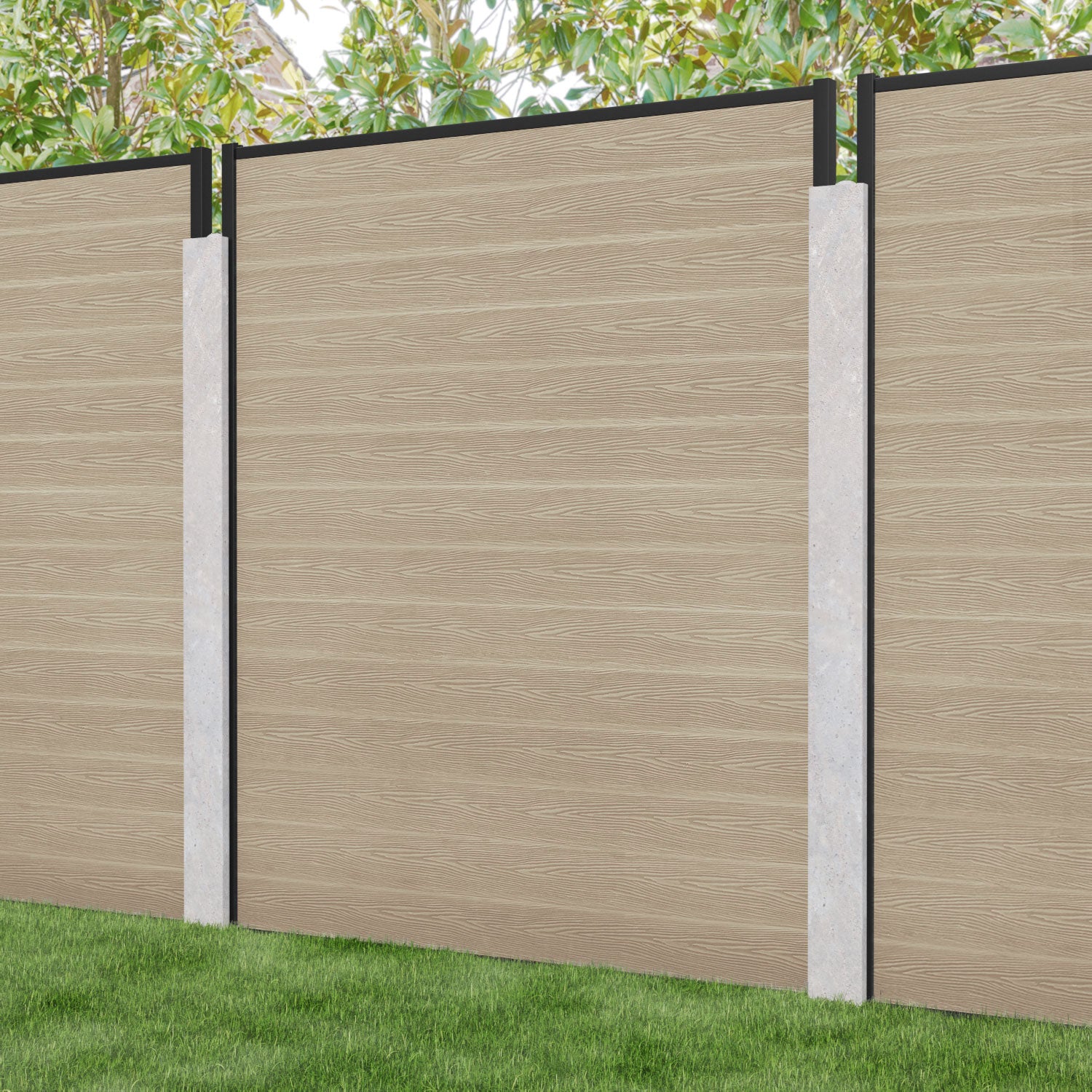 Classic Fence Panel - Light Oak - for existing concrete posts