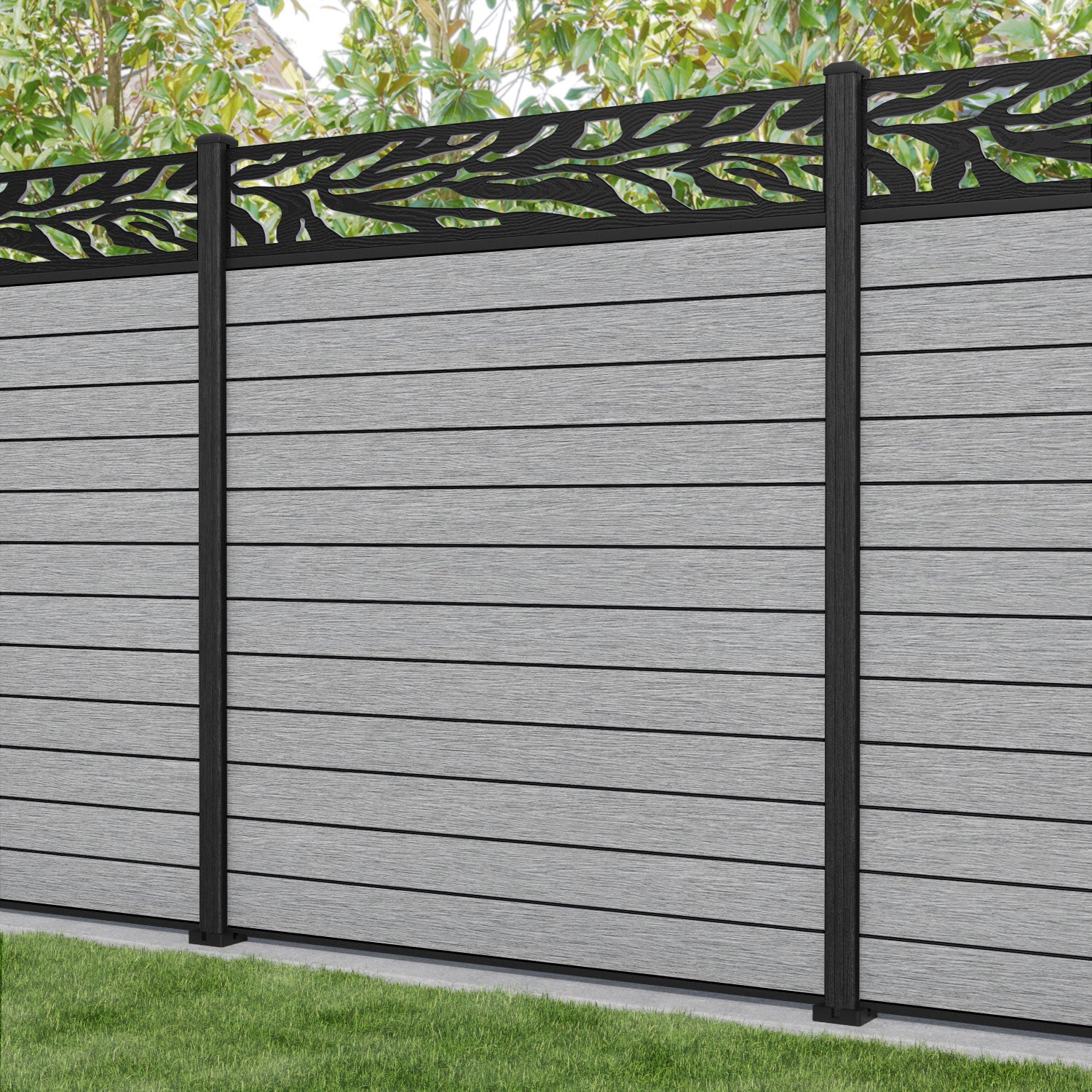 Fusion Malawi Fence Panel - Light Grey - with our composite posts