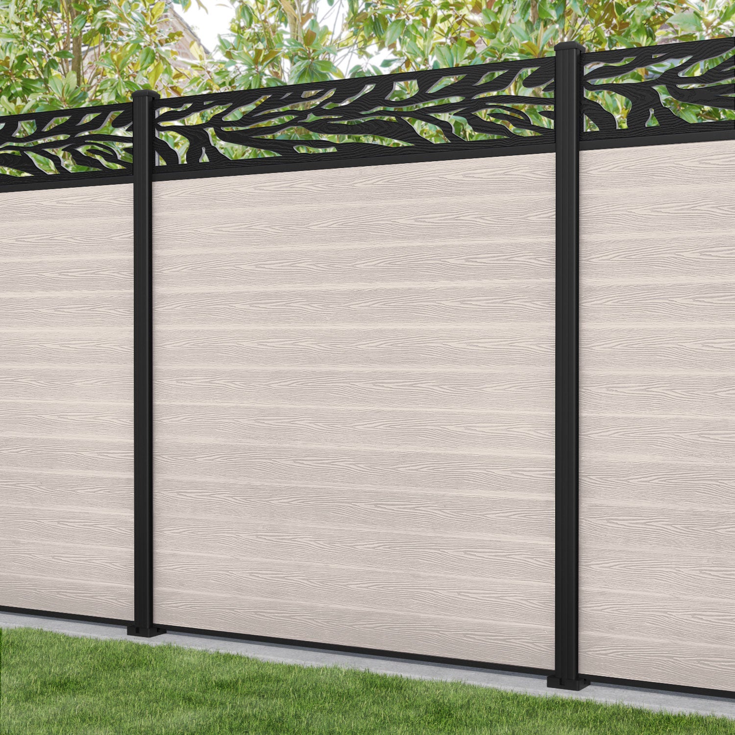 Classic Malawi Fence Panel - Mid Stone - with our aluminium posts