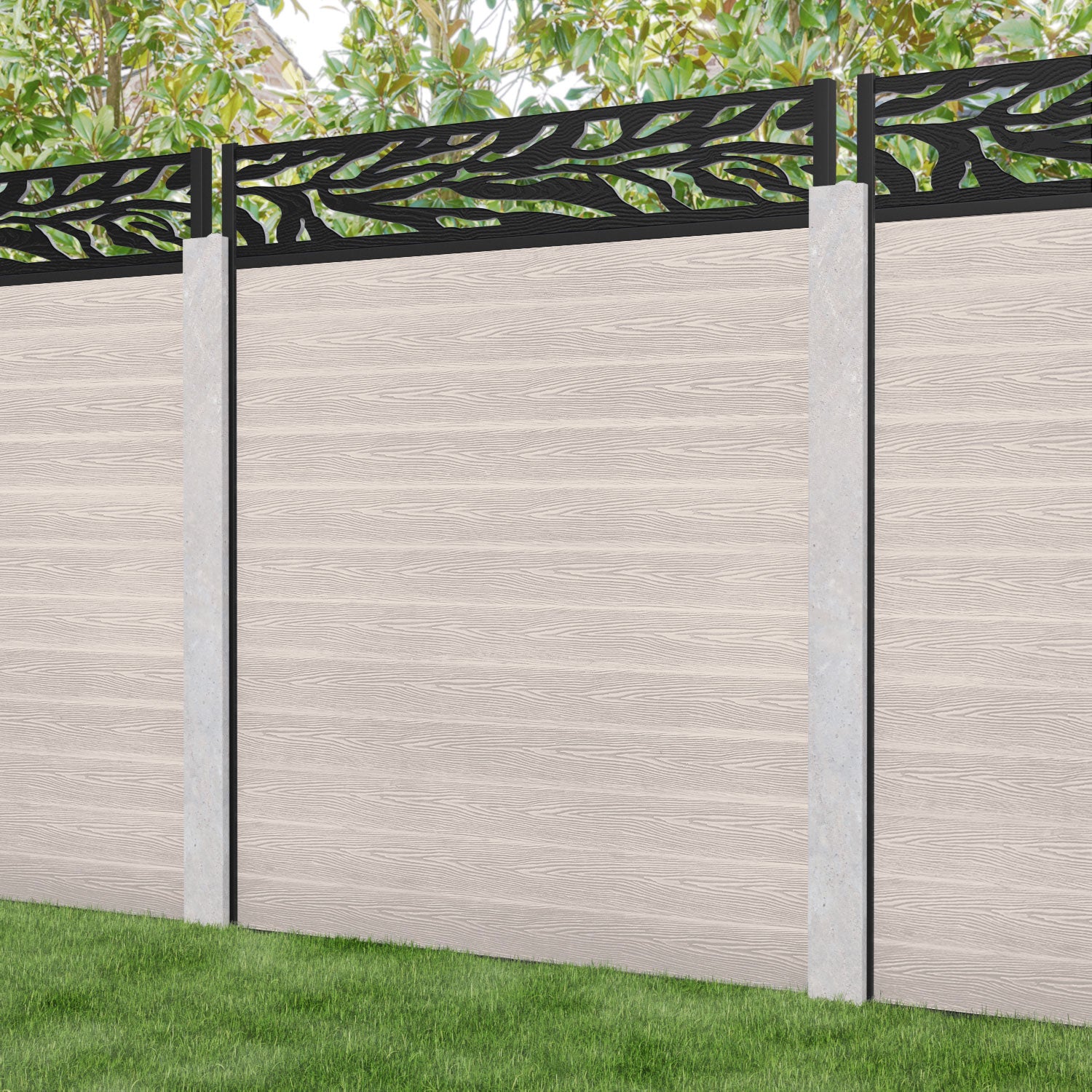 Classic Malawi Fence Panel - Mid Stone - for existing concrete posts