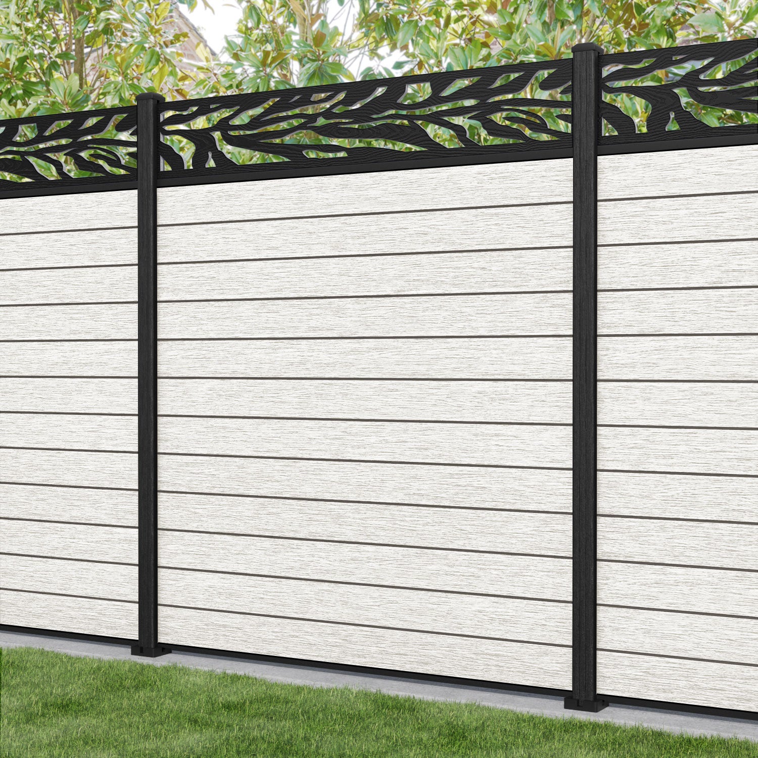 Fusion Malawi Fence Panel - Light Stone - with our composite posts