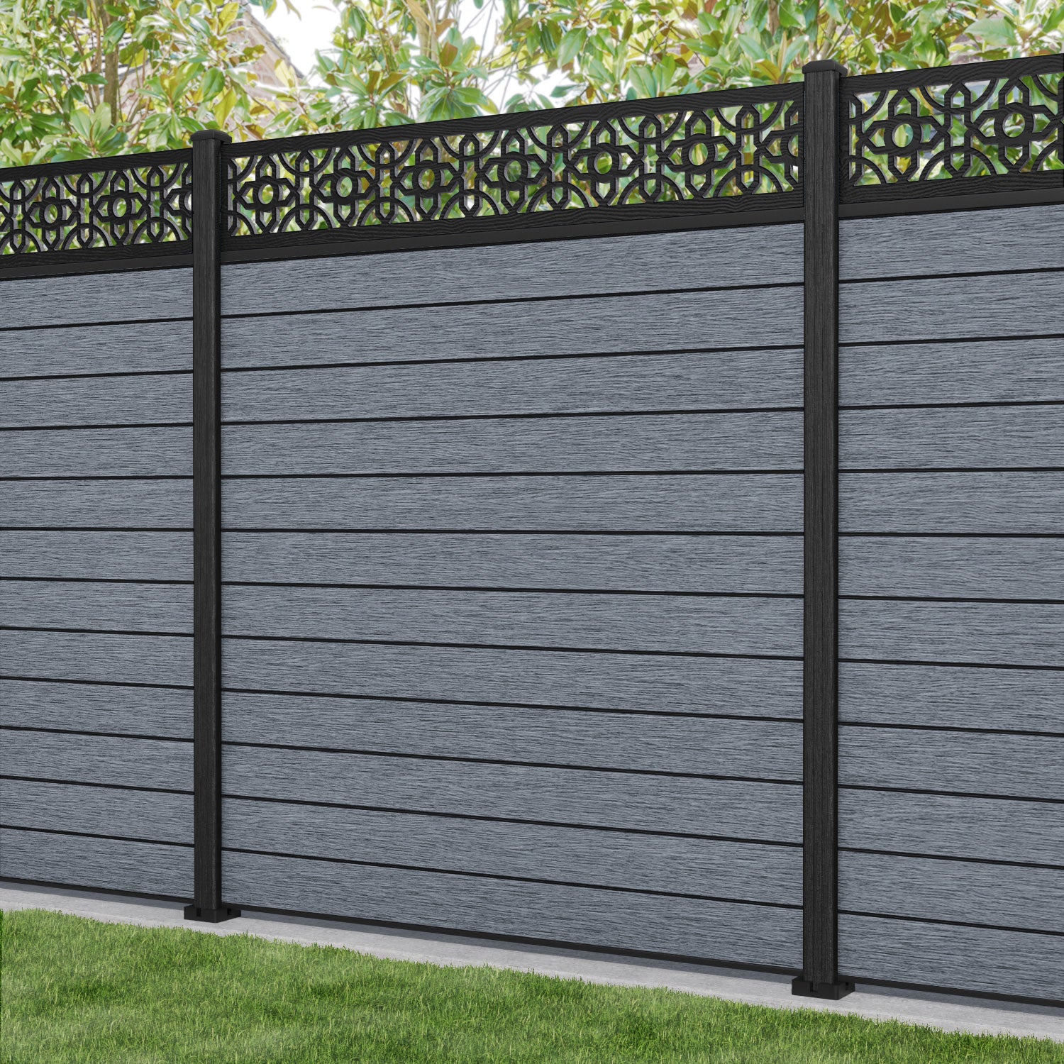 Fusion Nabila Fence Panel - Anthracite - with our composite posts