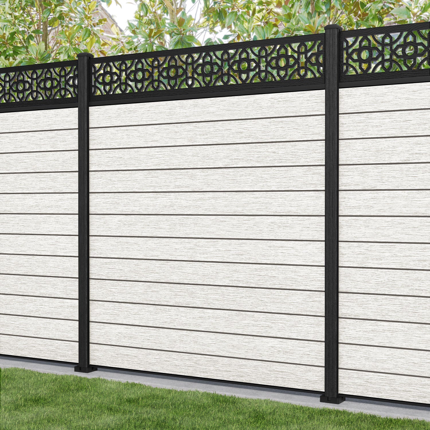 Fusion Nabila Fence Panel - Light Stone - with our composite posts