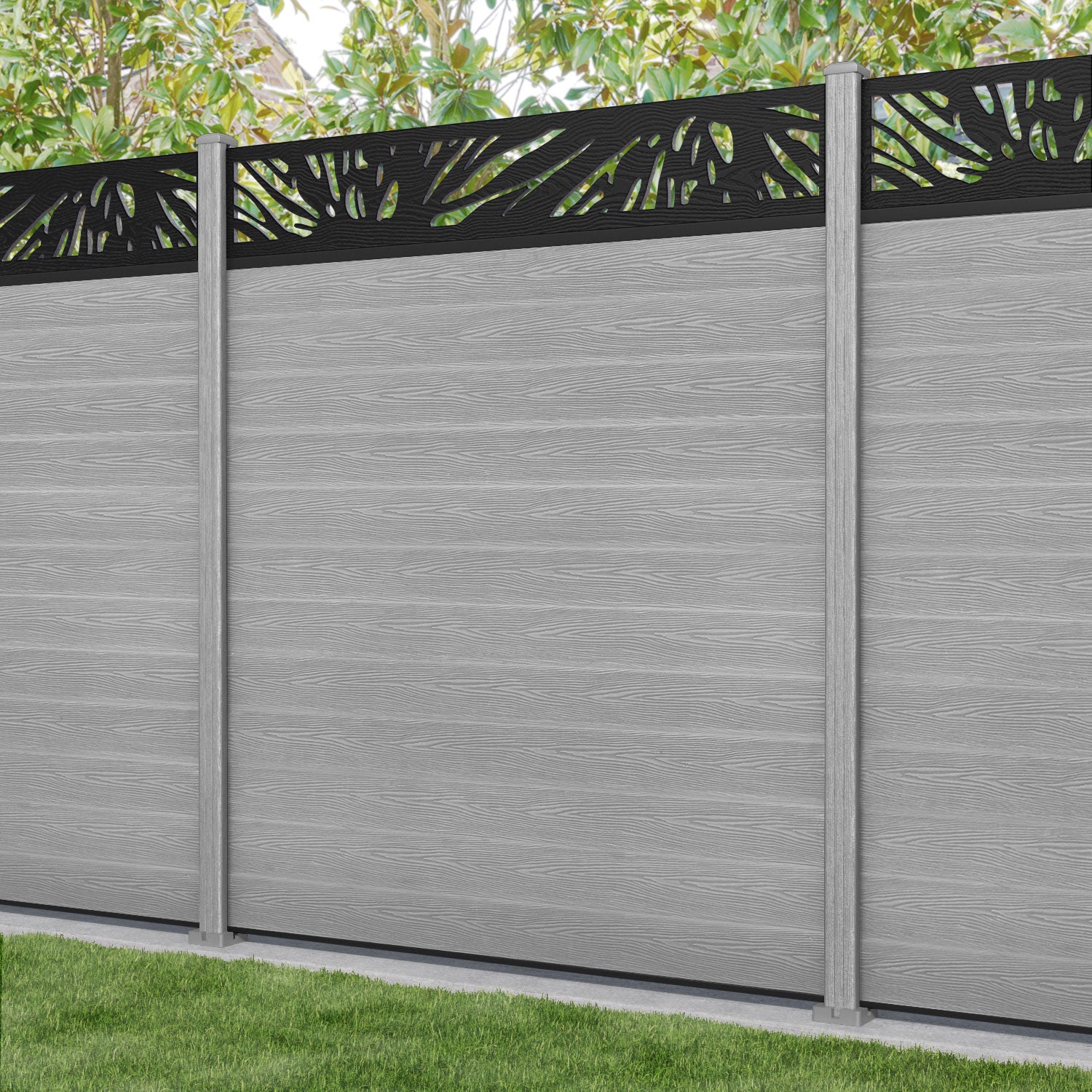 Classic Poppy Fence Panel - Light Grey - with our composite posts