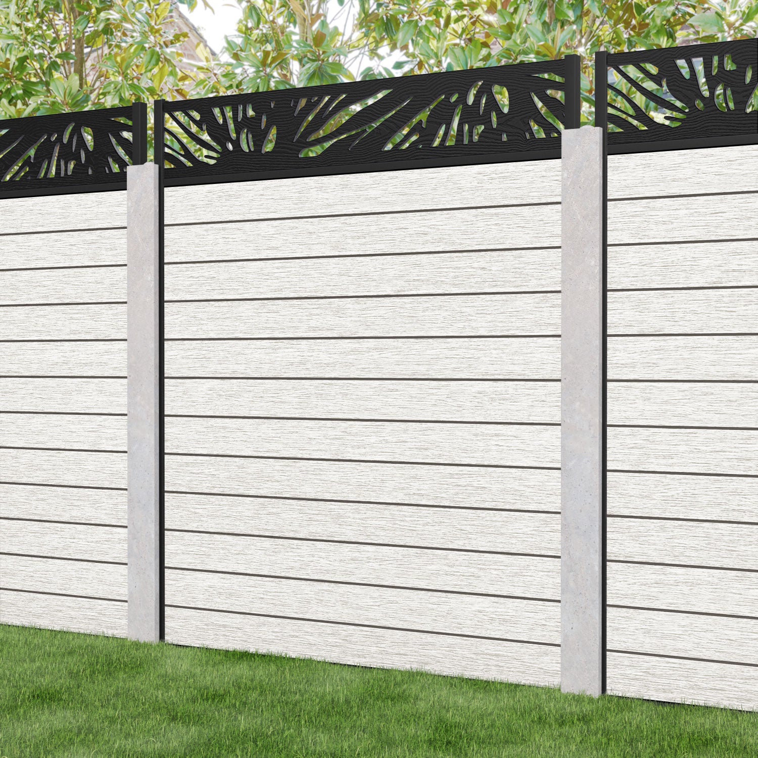 Fusion Poppy Fence Panel - Light Stone - for existing concrete posts