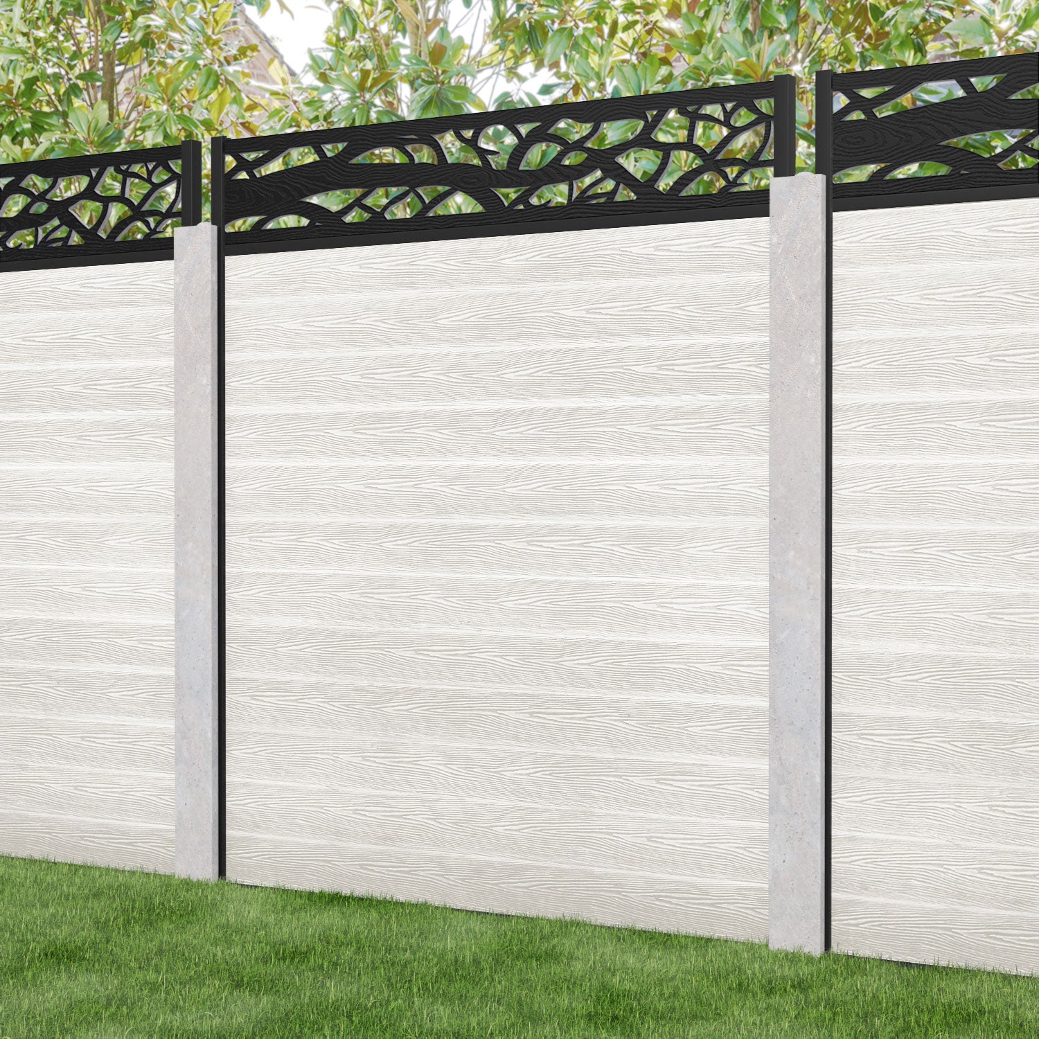 Classic Twilight Fence Panel - Light Stone - for existing concrete posts