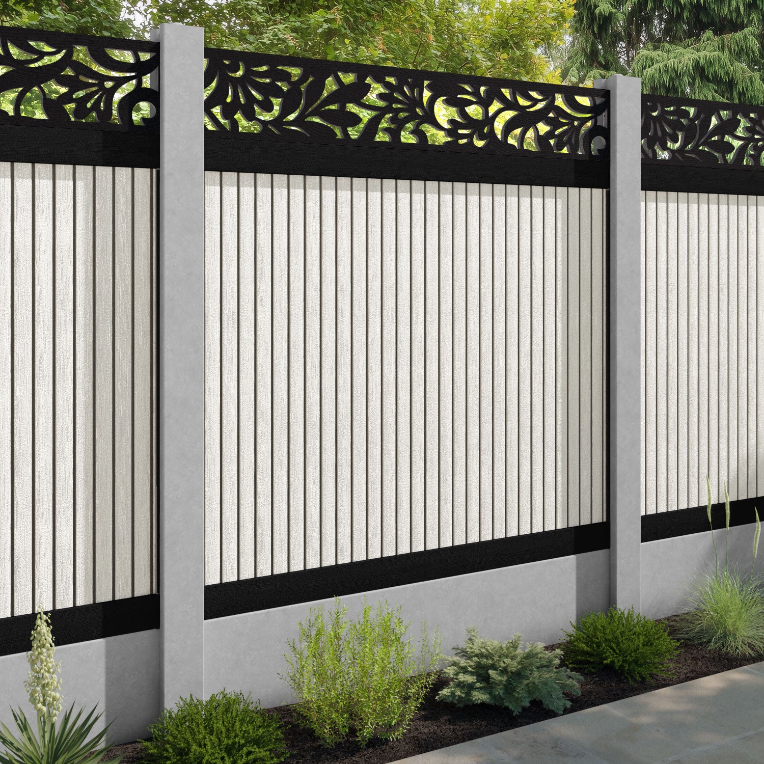 Virtis Heritage Fence Panel - Light Stone - for existing concrete posts