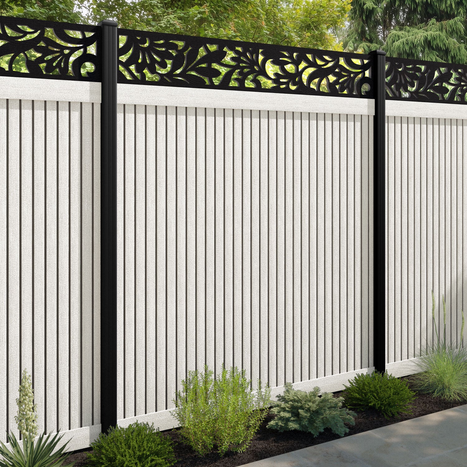 Virtis Heritage Fence Panel - Light Stone - with our composite posts