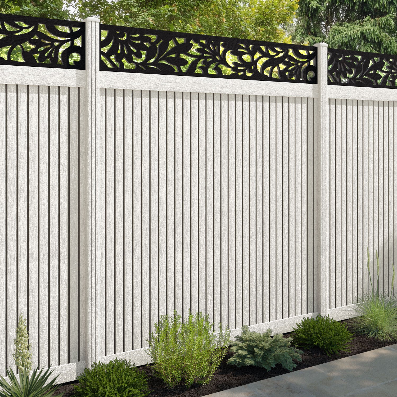 Virtis Heritage Fence Panel - Light Stone - with our composite posts