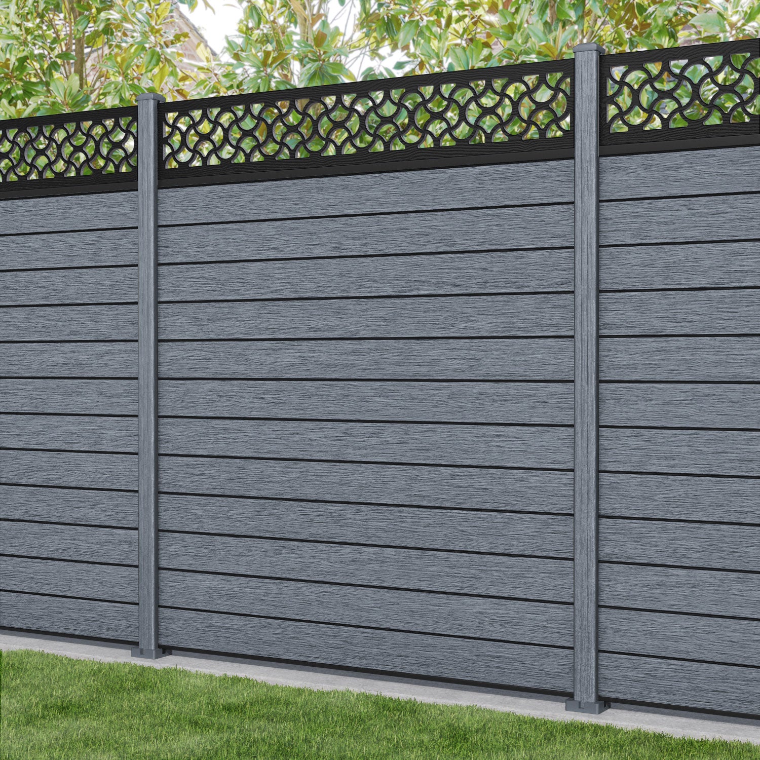 Fusion Vida Fence Panel - Anthracite - with our composite posts