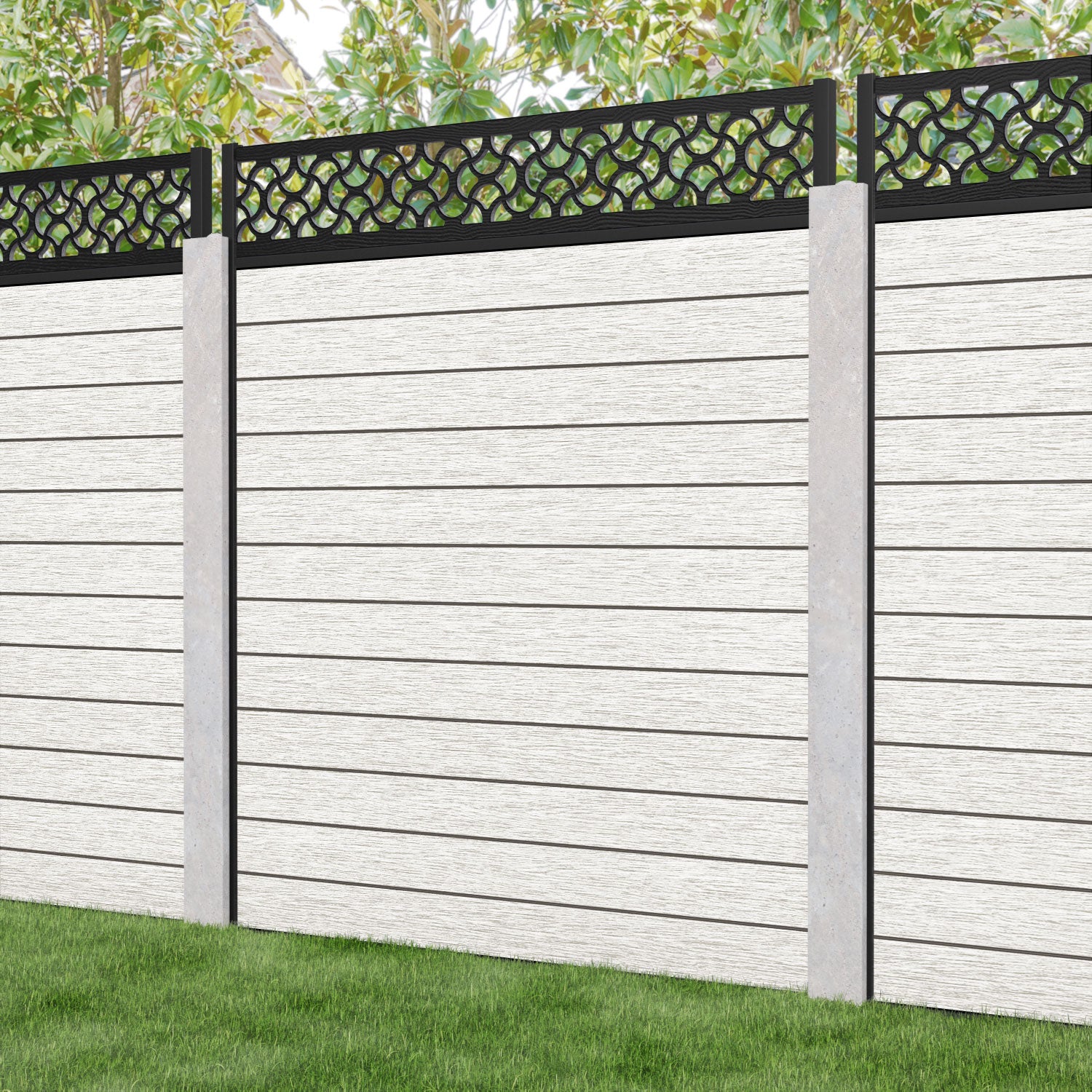 Fusion Vida Fence Panel - Light Stone - for existing concrete posts