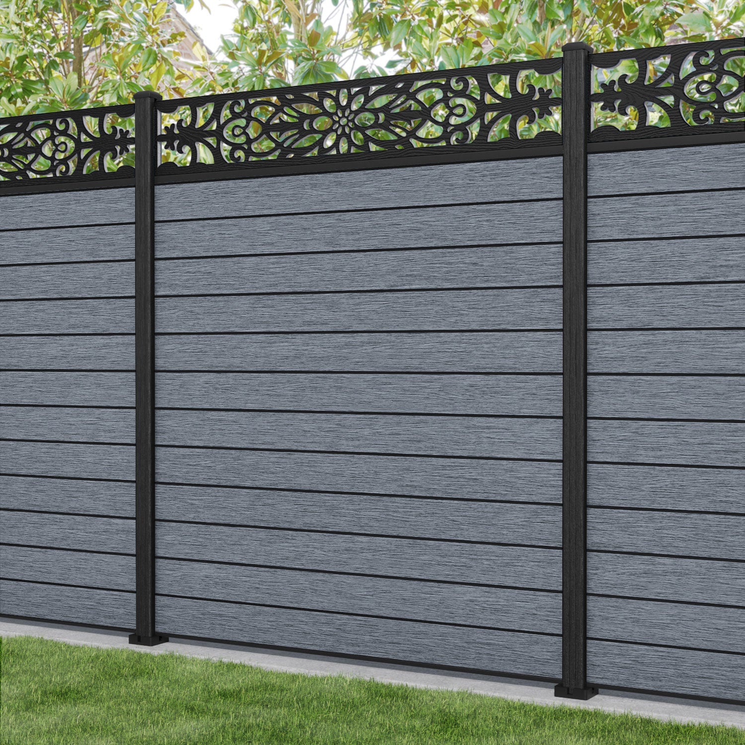 Fusion Windsor Fence Panel - Anthracite - with our composite posts