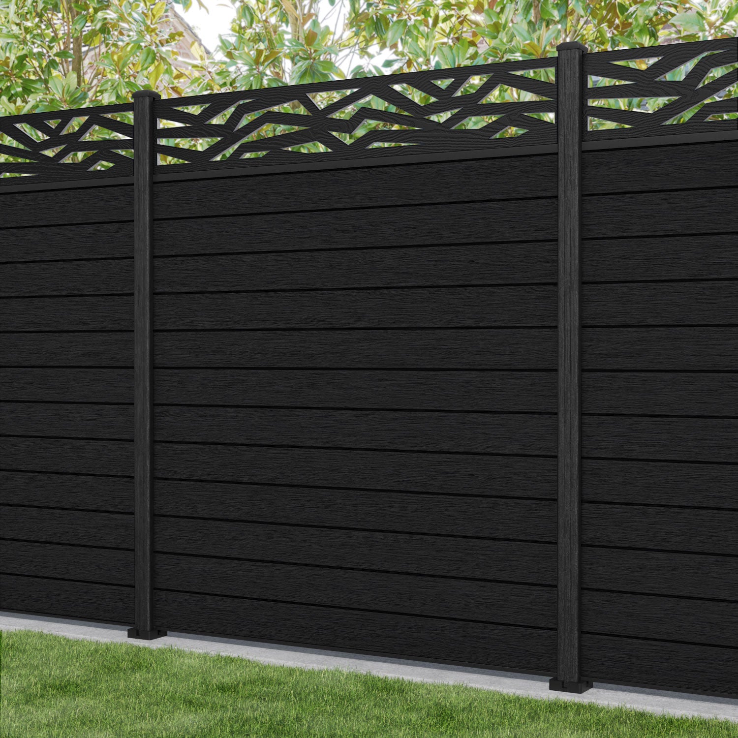 Fusion Zenith Fence Panel - Black - with our composite posts
