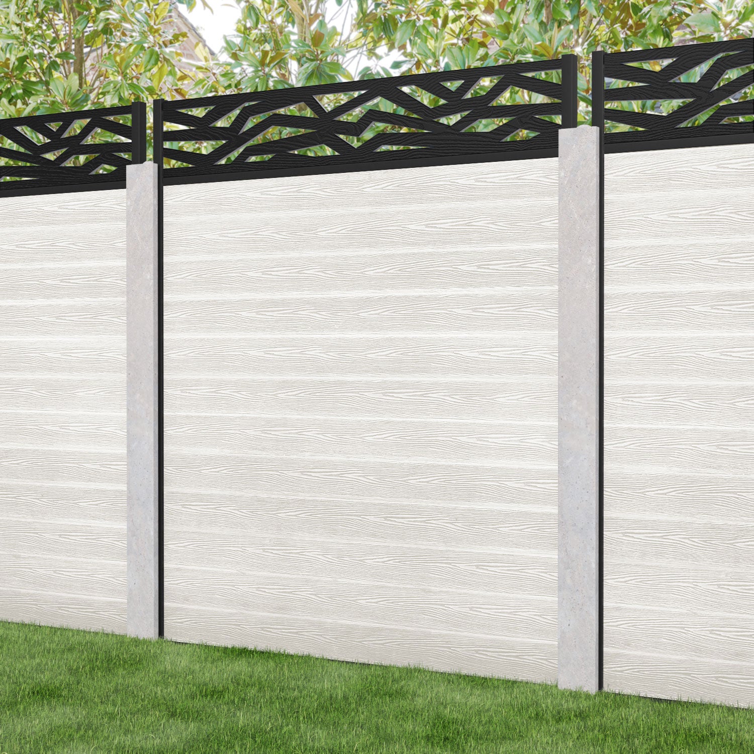 Classic Zenith Fence Panel - Light Stone - for existing concrete posts