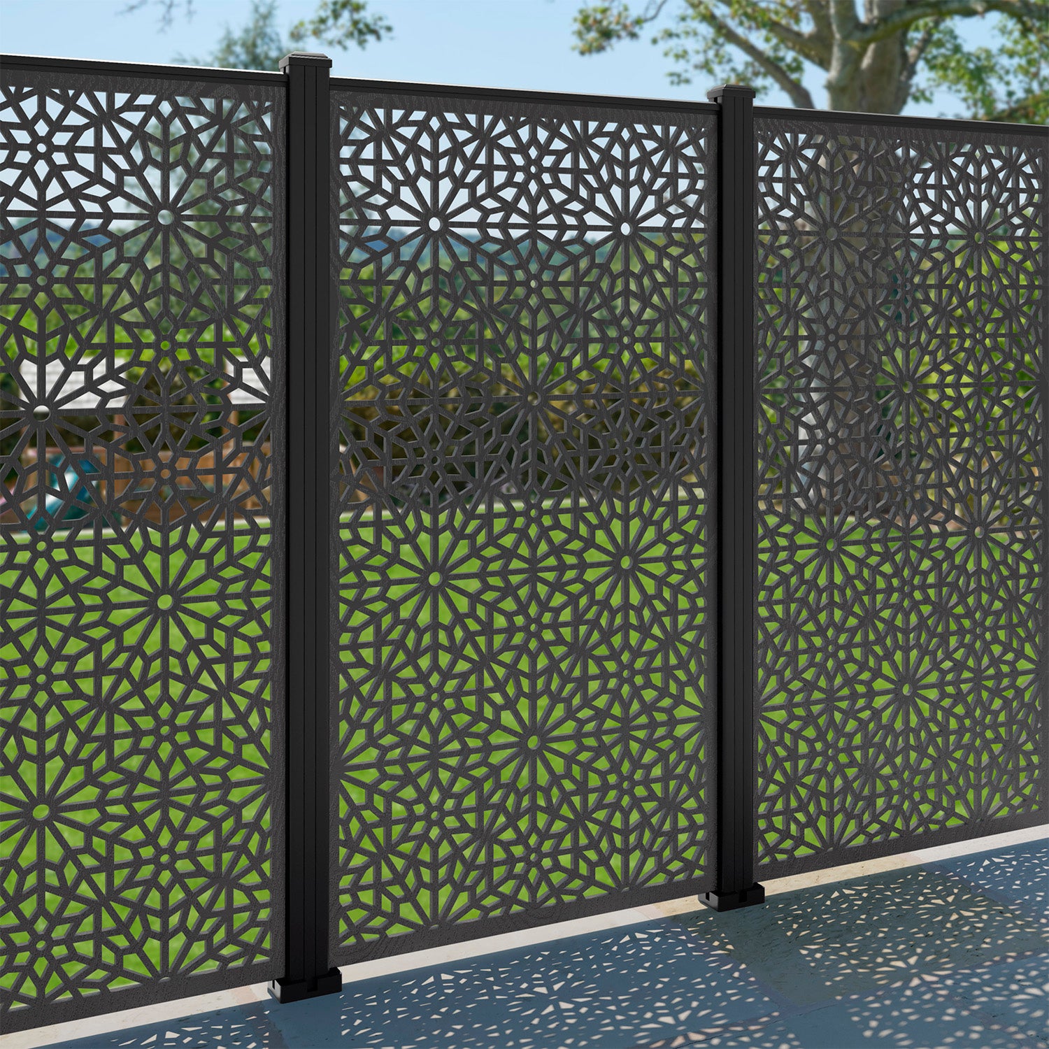 Alnara Decorative Fence - 90x180cm - with our aluminium posts