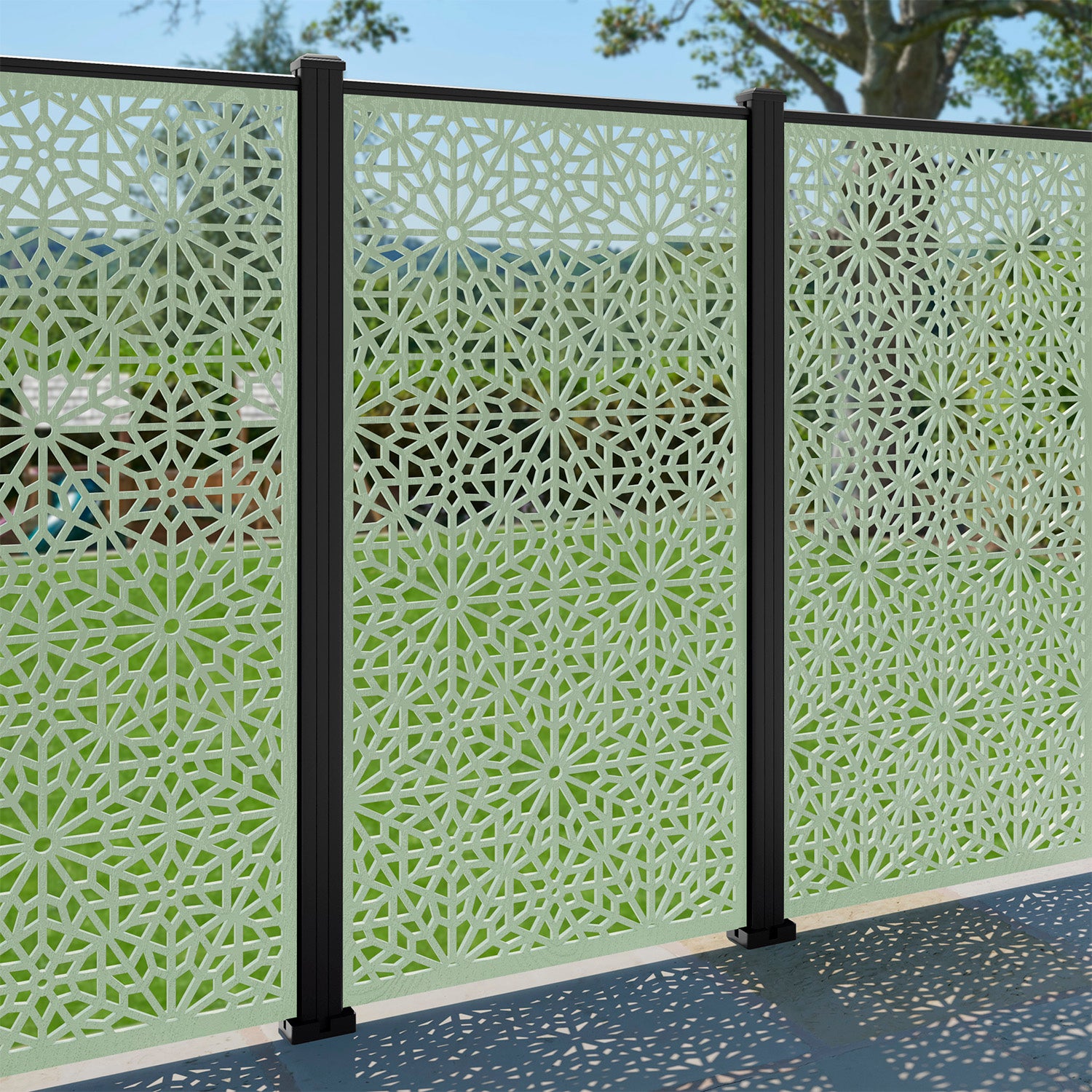 Alnara Decorative Fence - 90x180cm - with our aluminium posts