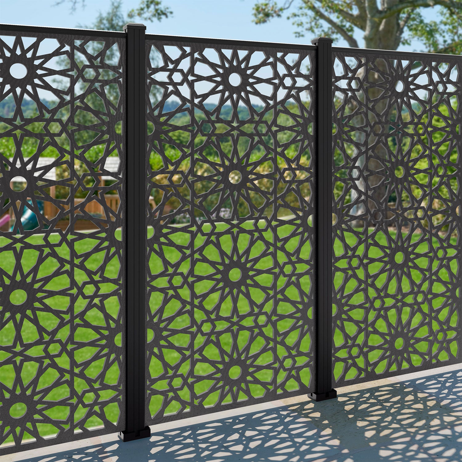 Amina Decorative Fence - 90x180cm - with our aluminium posts