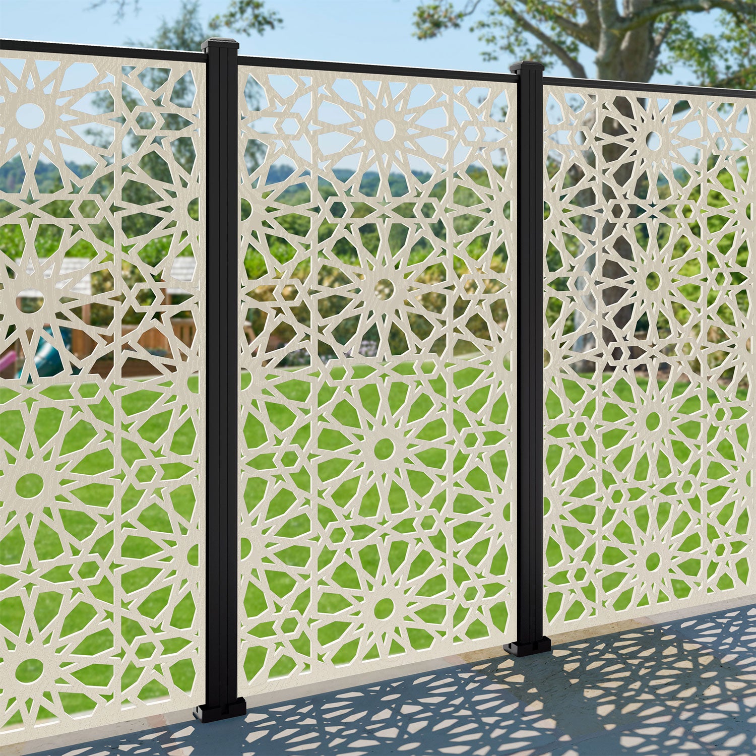 Amina Decorative Fence - 90x180cm - with our aluminium posts