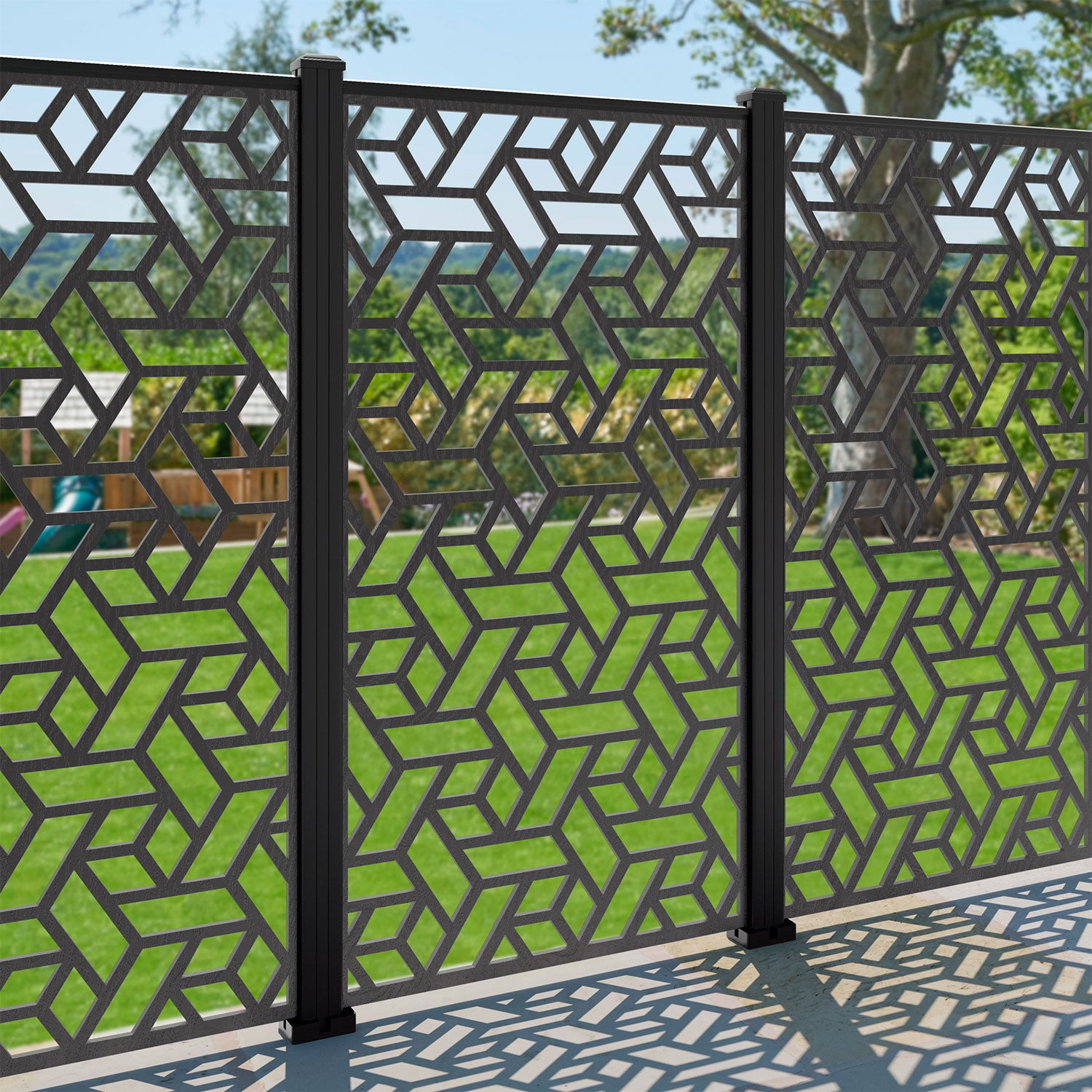 Contour Decorative Fence - 90x180cm - with our composite posts