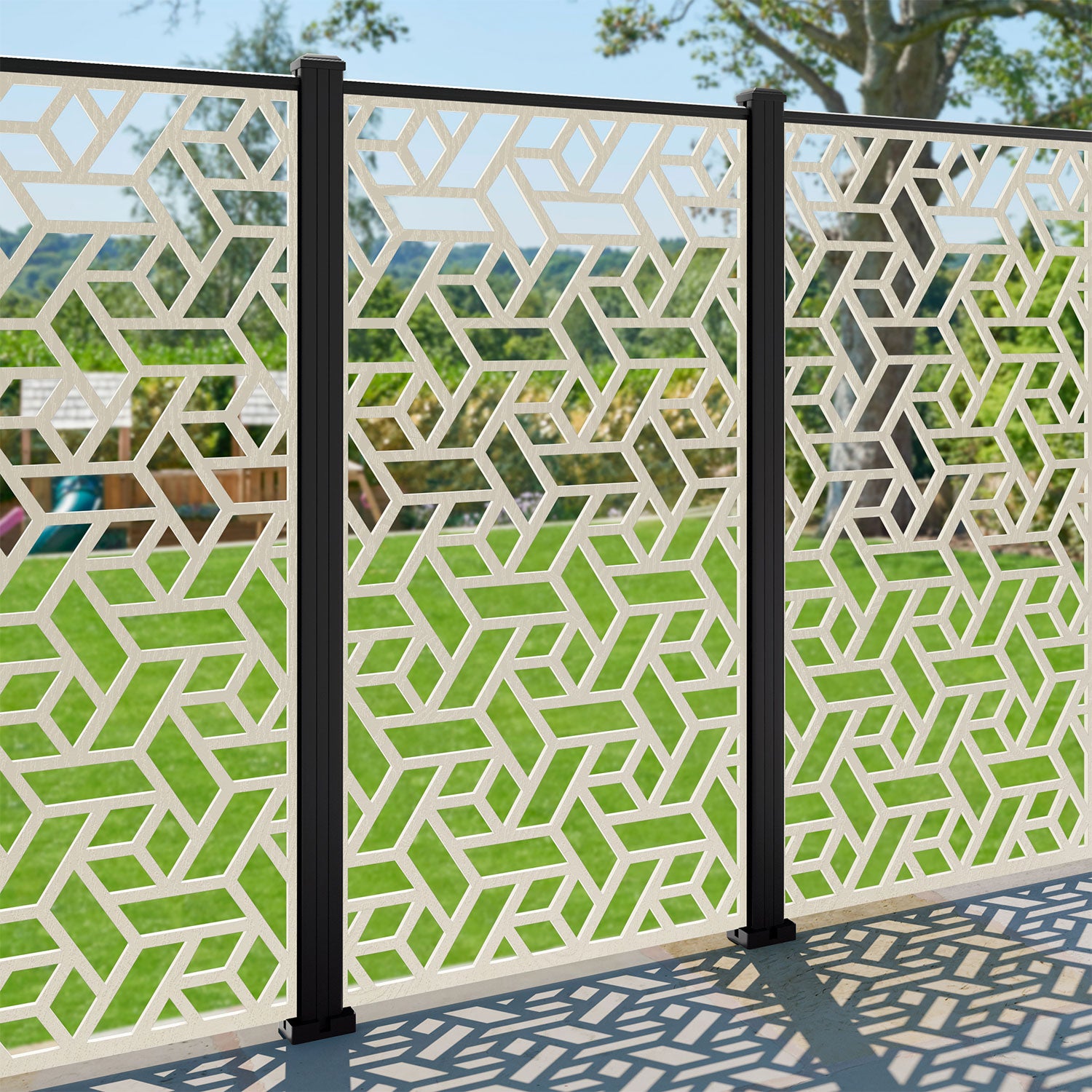 Contour Decorative Fence - 90x180cm - with our aluminium posts