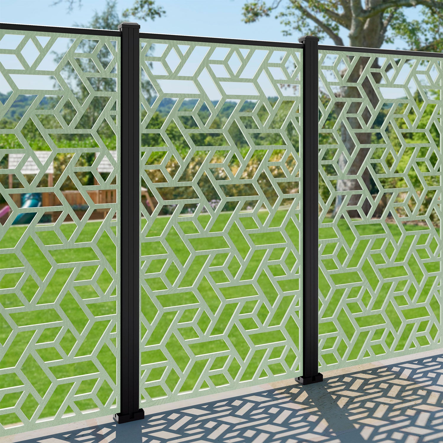 Contour Decorative Fence - 90x180cm - with our composite posts