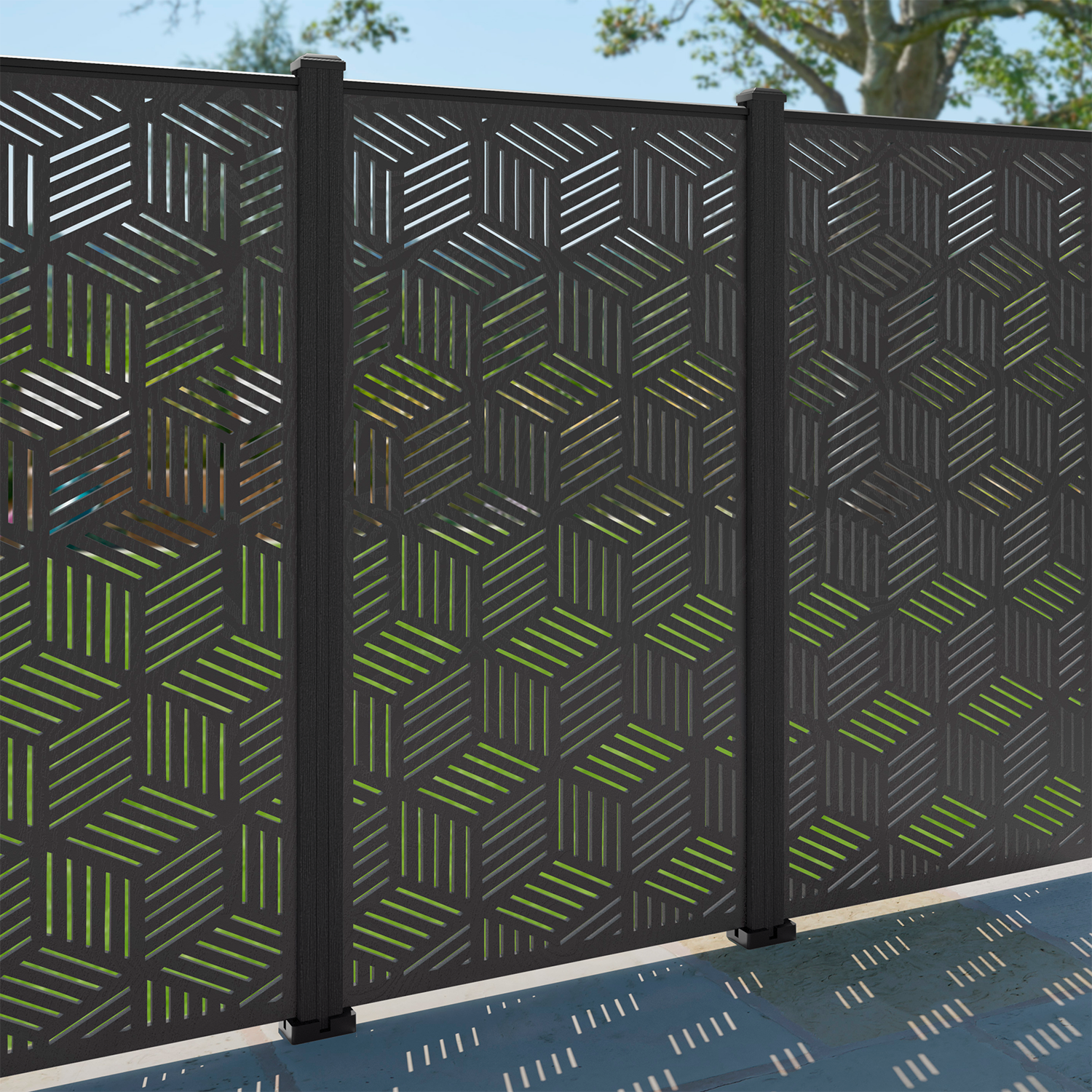 Cubed Decorative Fence - 90x180cm - with our aluminium posts