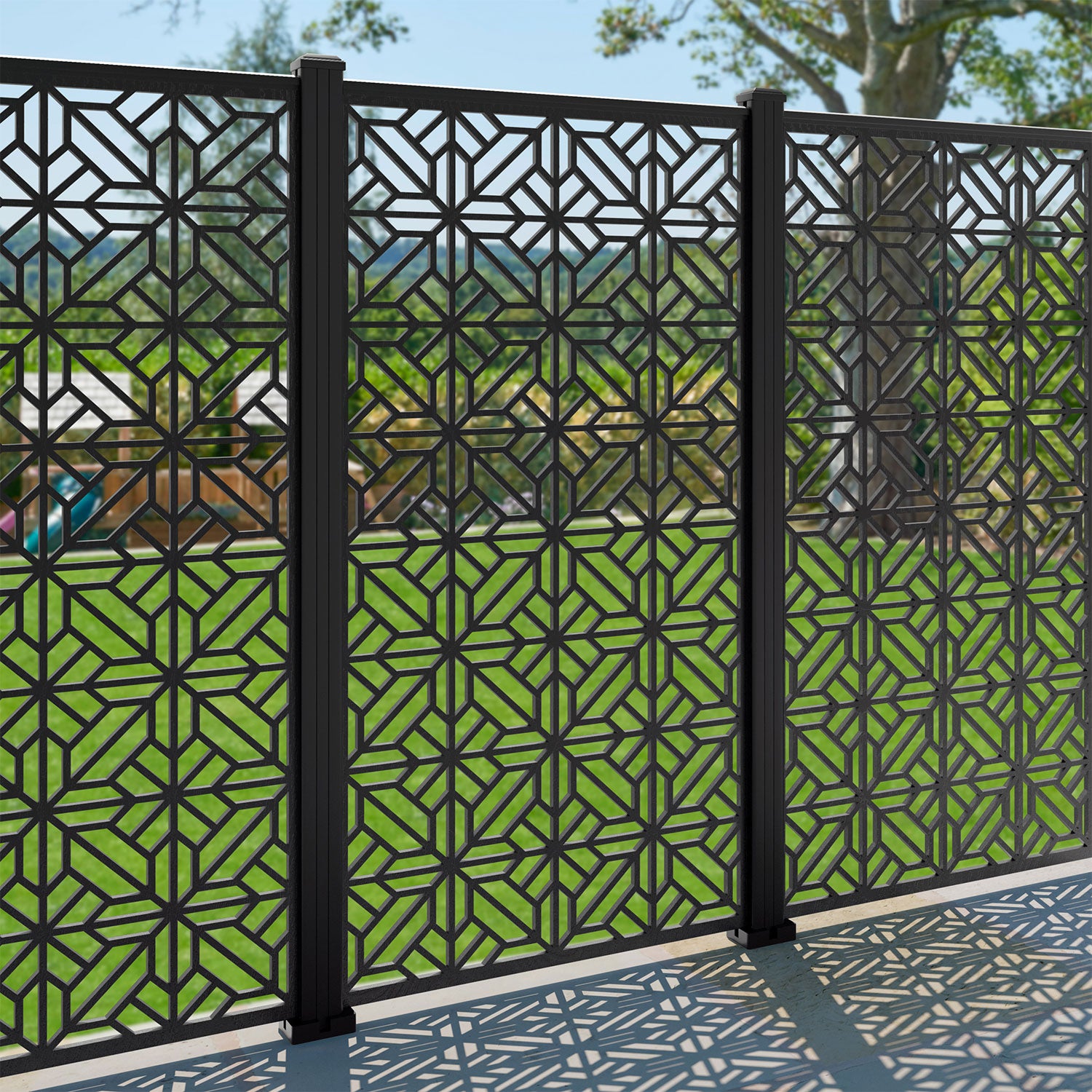 Geo Decorative Fence - 90x180cm - with our aluminium posts