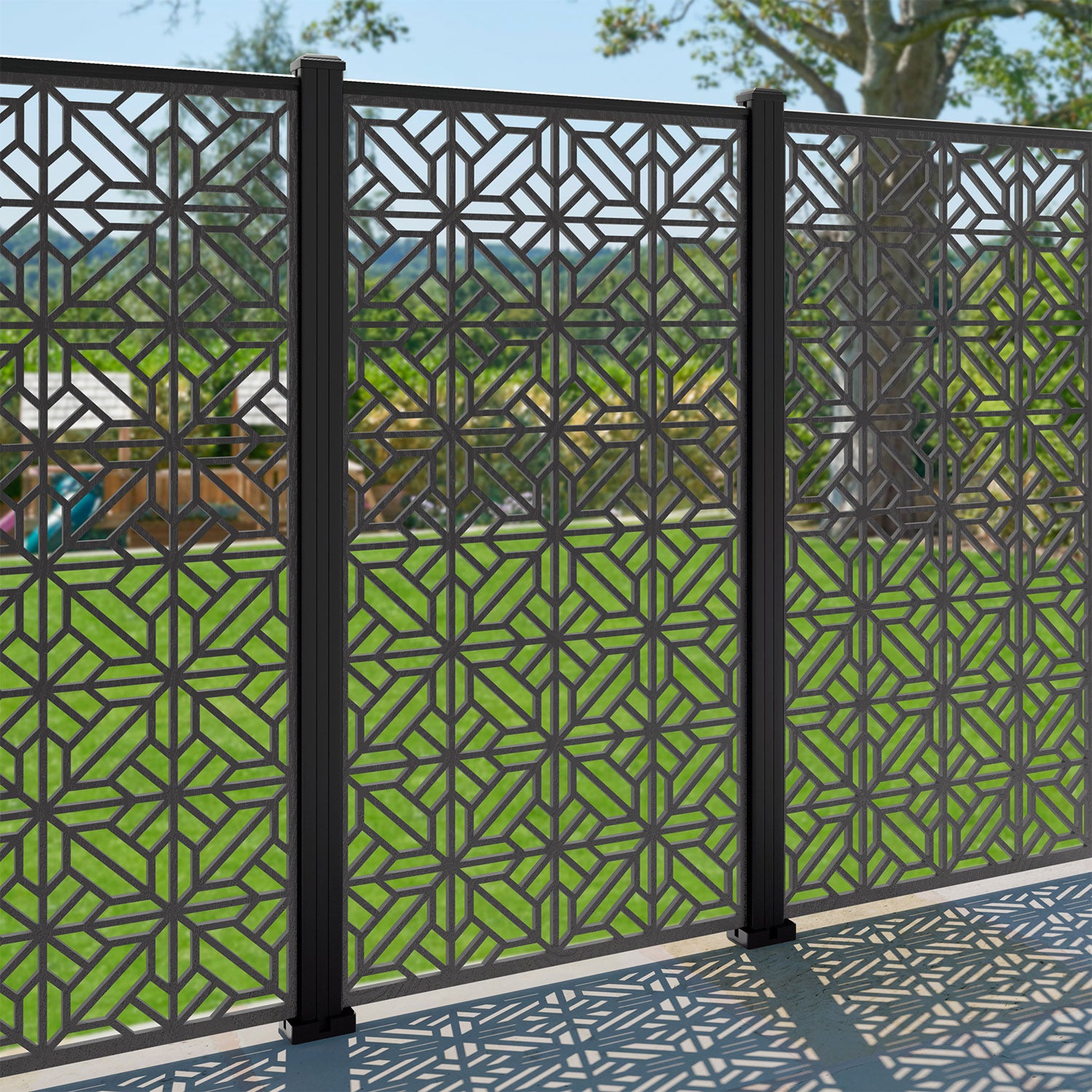 Geo Decorative Fence - 90x180cm - with our aluminium posts